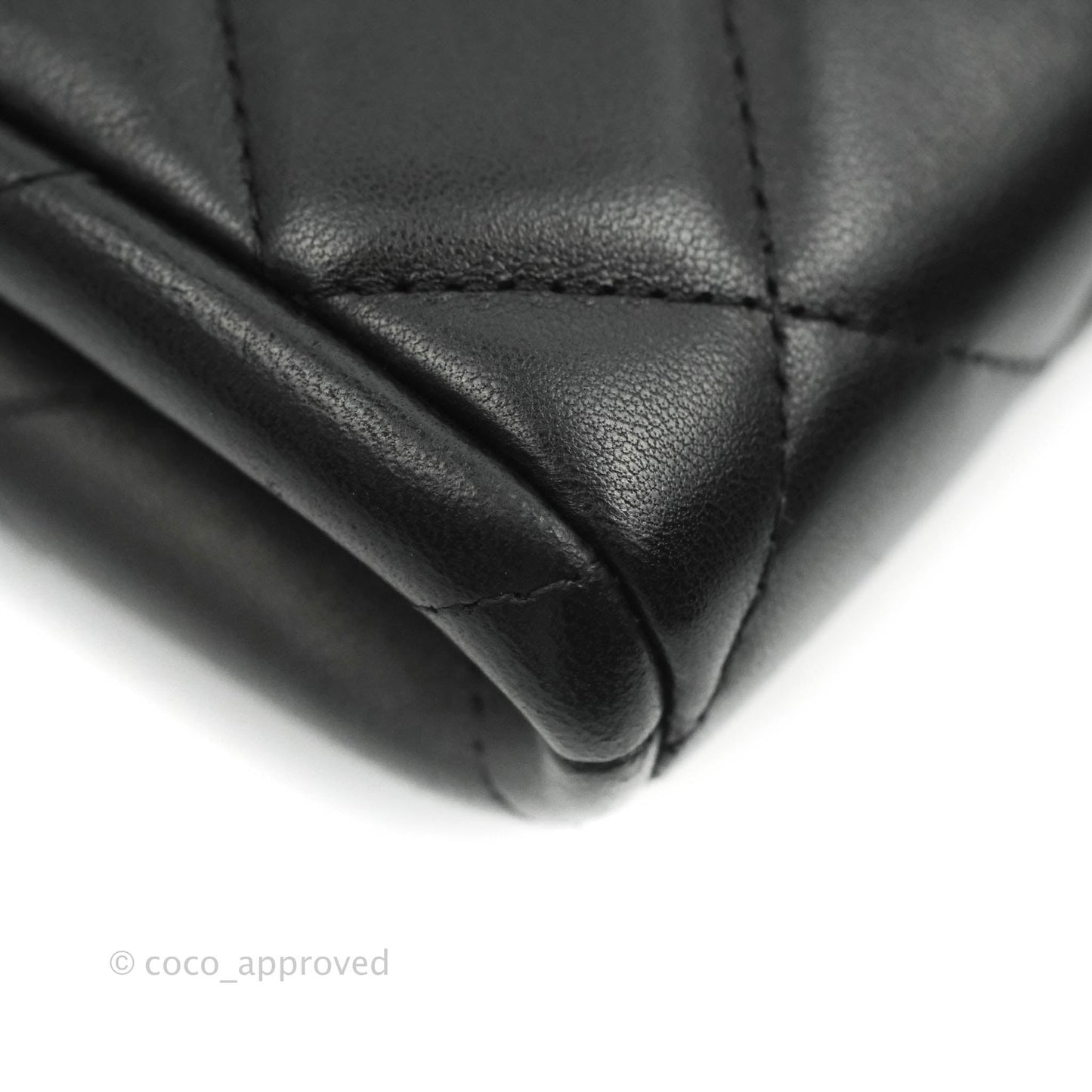 Chanel Quilted Clutch with Chain Black Lambskin Silver Hardware