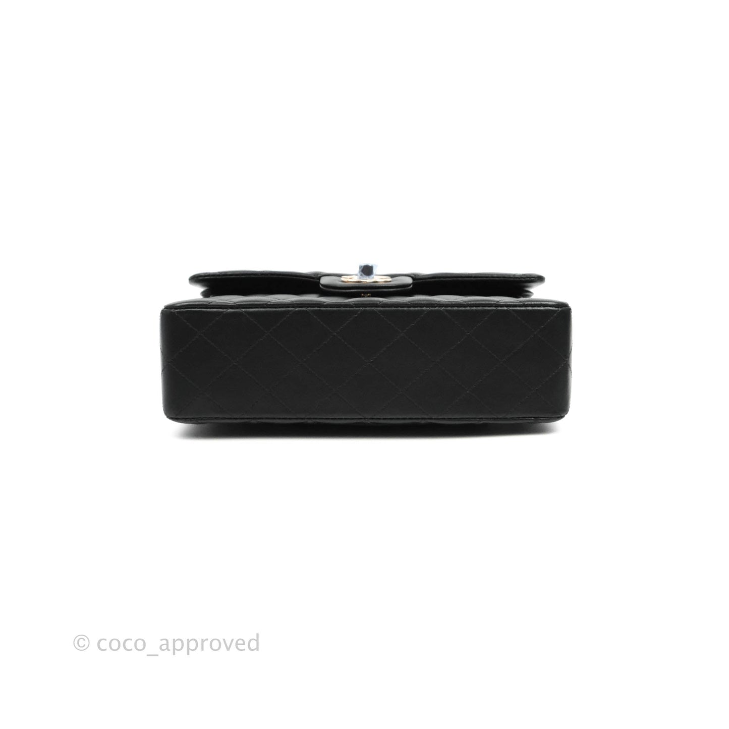 Chanel Classic Small S/M Flap Black Lambskin Rose Pink-Gold Hardware