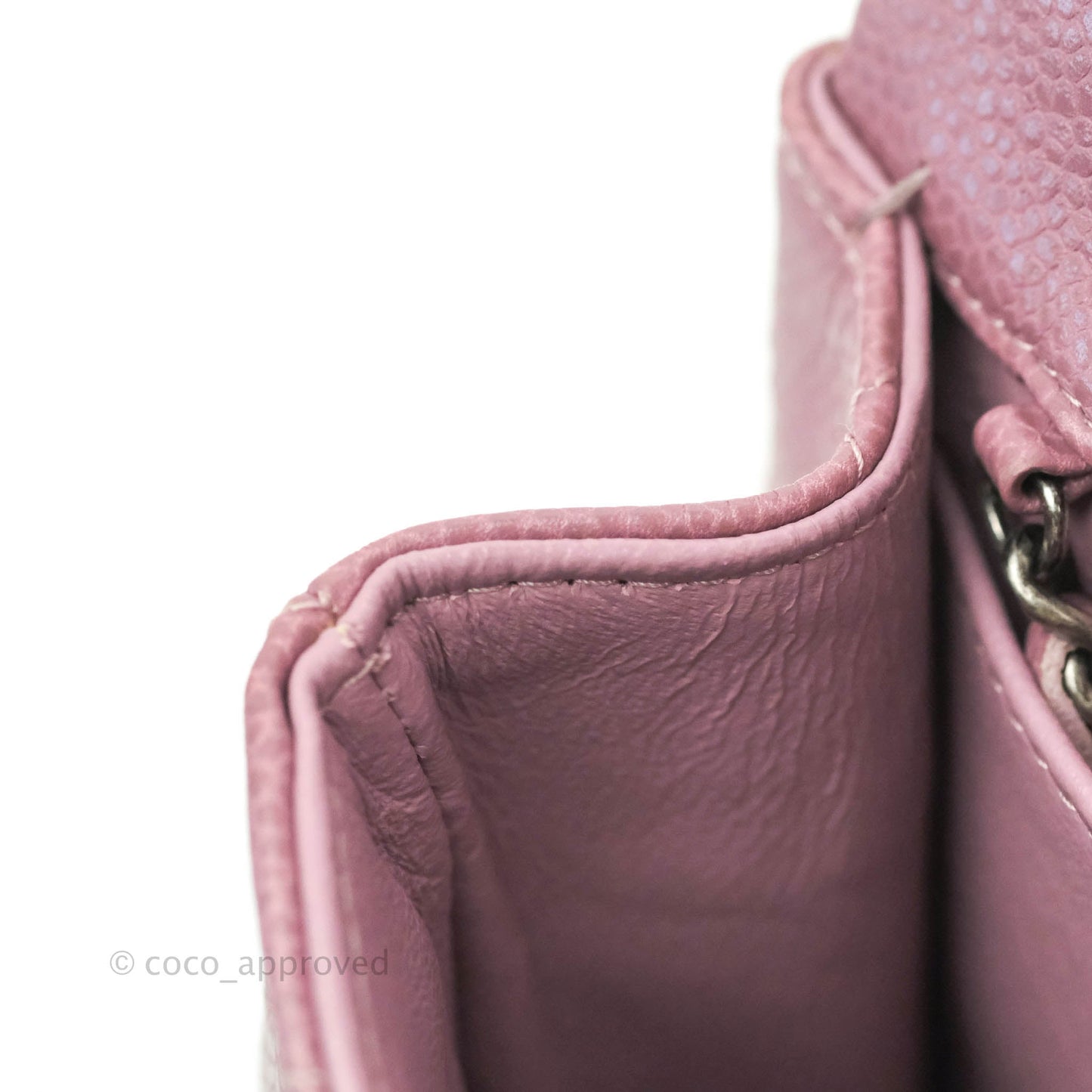 Chanel Quilted Clutch with Chain Pink Mauve Caviar Ruthenium Hardware