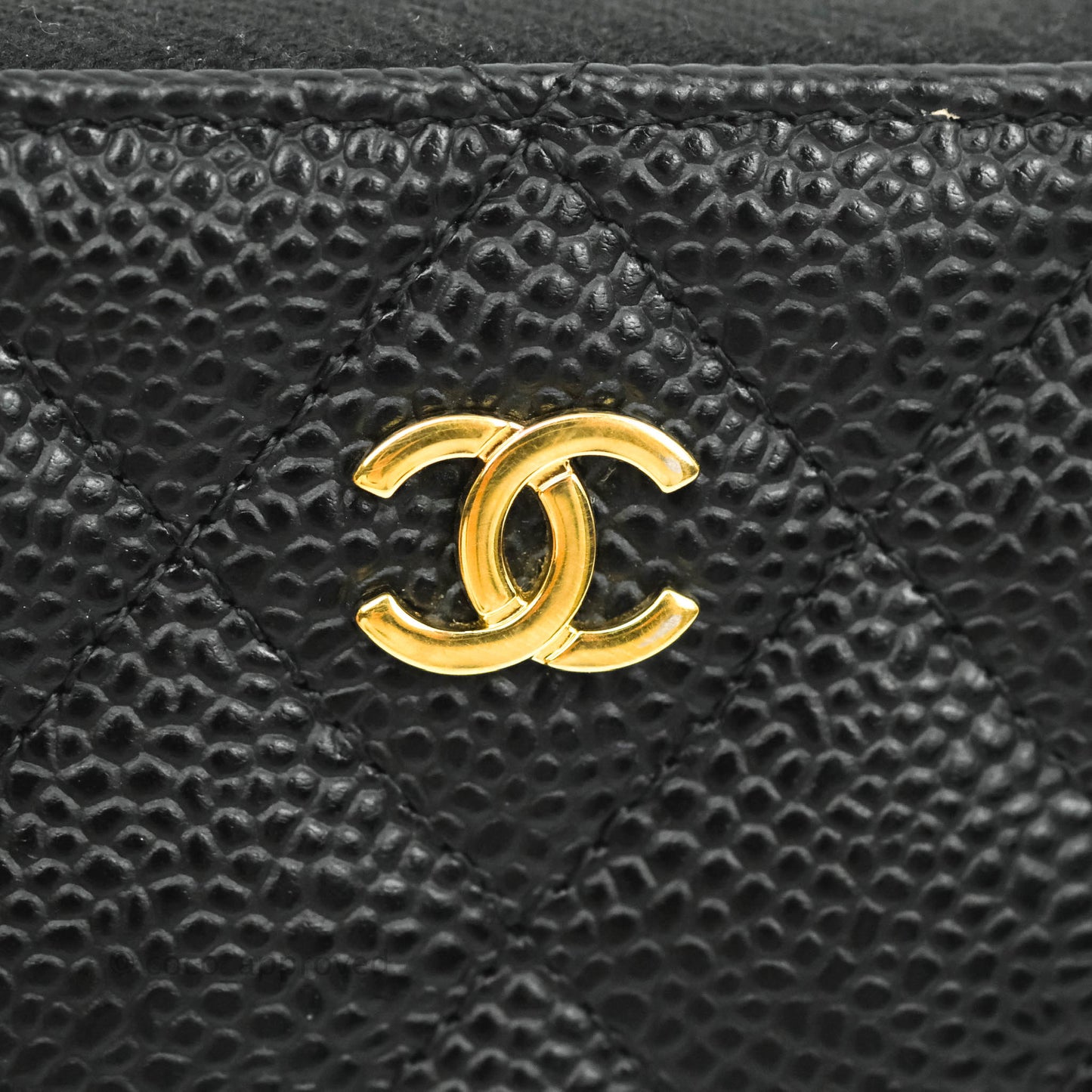 Chanel Classic Zipped Coin Purse Black Caviar Gold Hardware