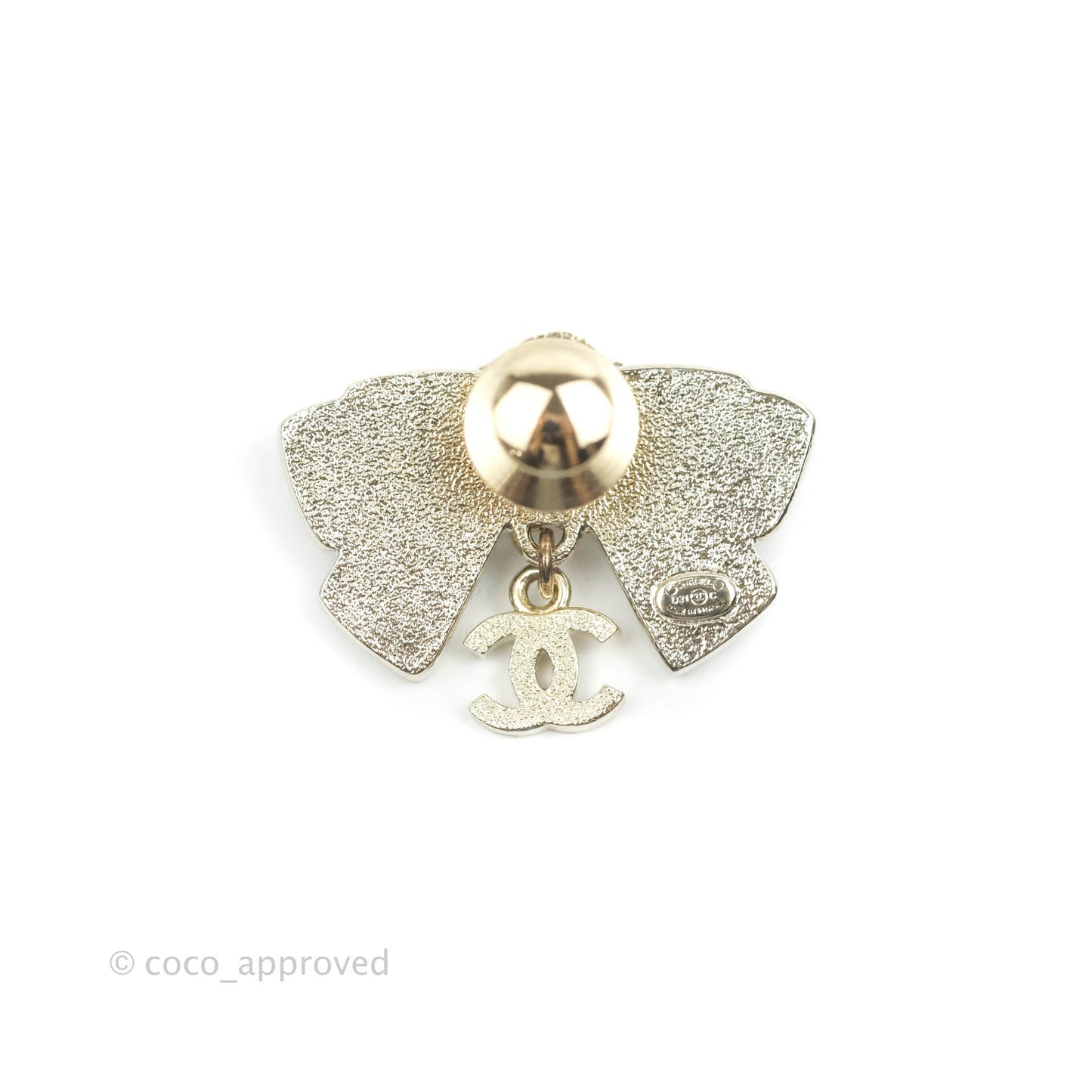 Chanel Camellia Bow Black Pin Brooch 21C