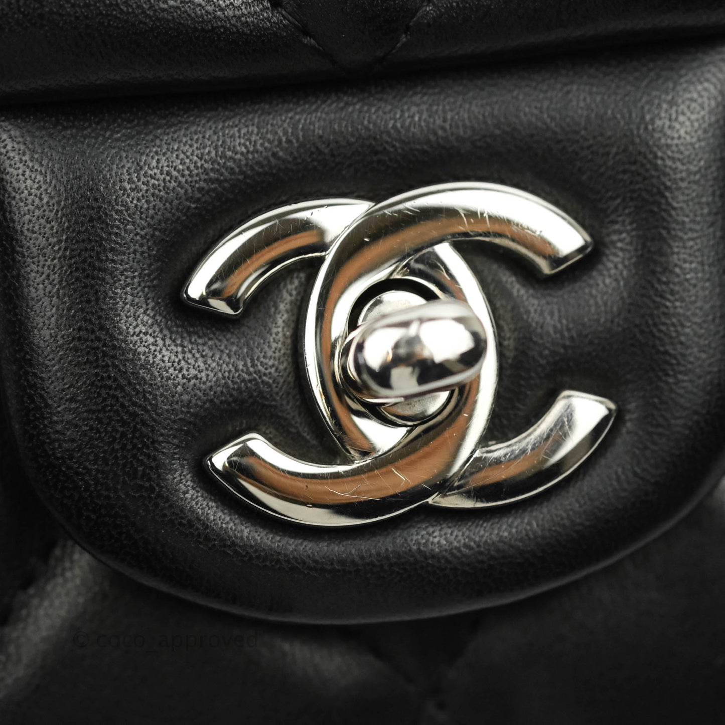 Chanel Quilted Clutch with Chain Black Lambskin Silver Hardware