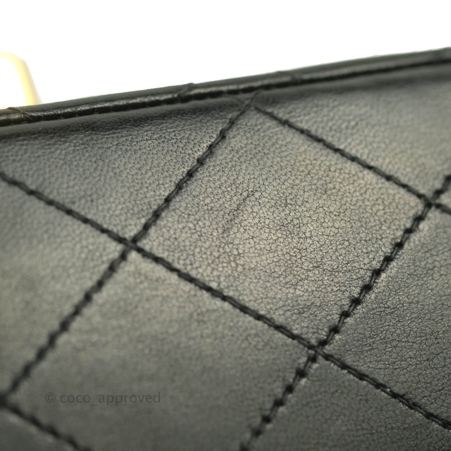 Chanel Vintage Classic M/L Medium Double Flap Black Lambskin 24K Gold Hardware