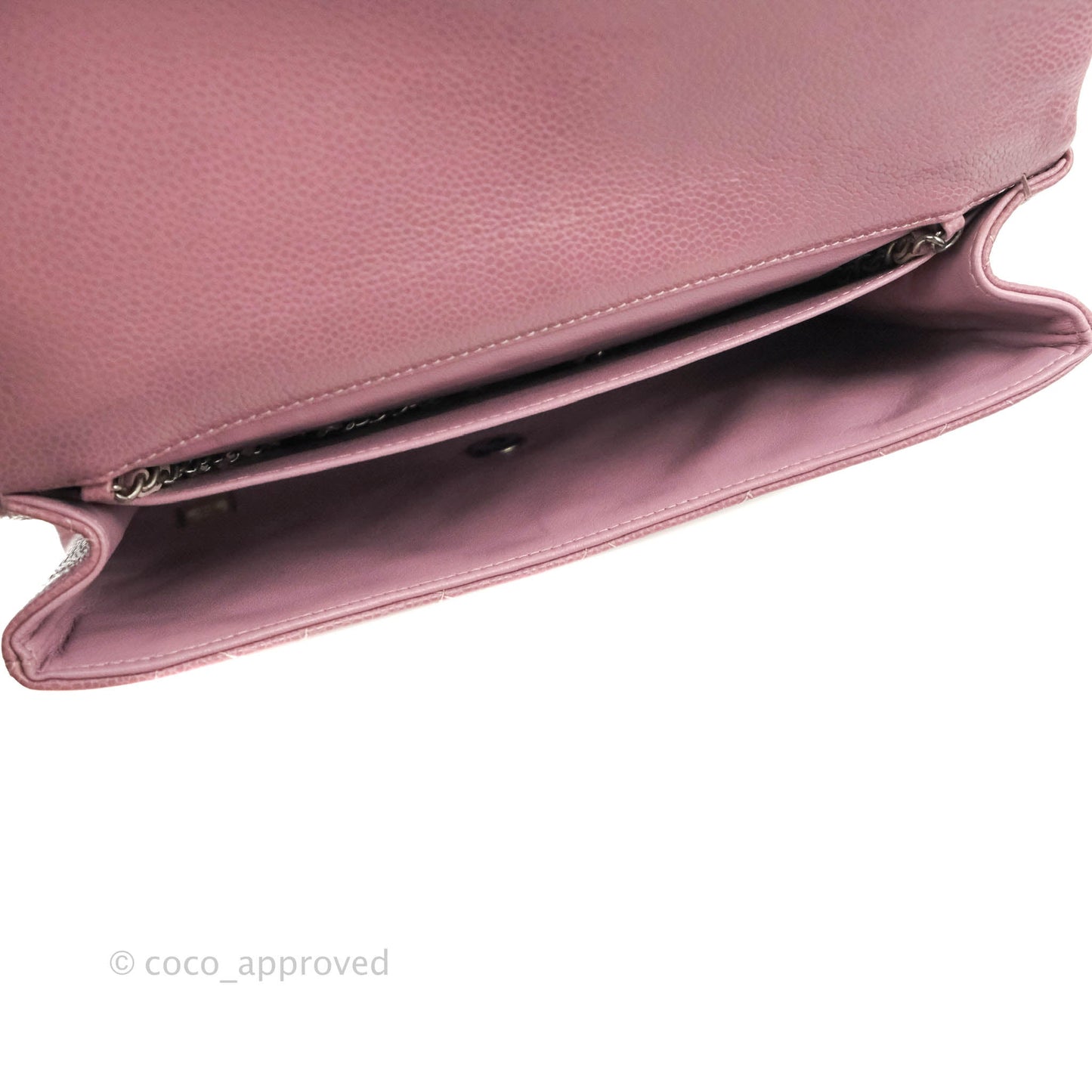 Chanel Quilted Clutch with Chain Pink Mauve Caviar Ruthenium Hardware