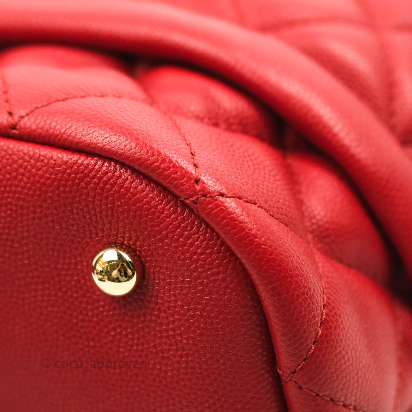 Chanel Medium Quilted Rolled Up Bucket Drawstring Bag Red Caviar Gold Hardware