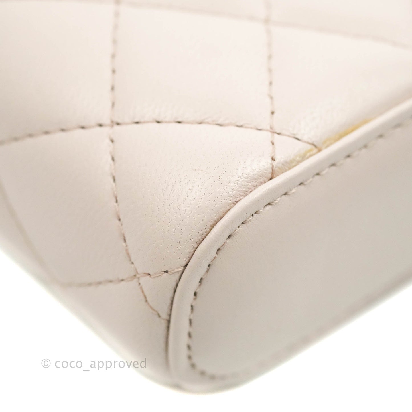 Chanel Quilted Trendy Vanity Phone Holder With Chain Pale Pink Lambskin Gold Hardware