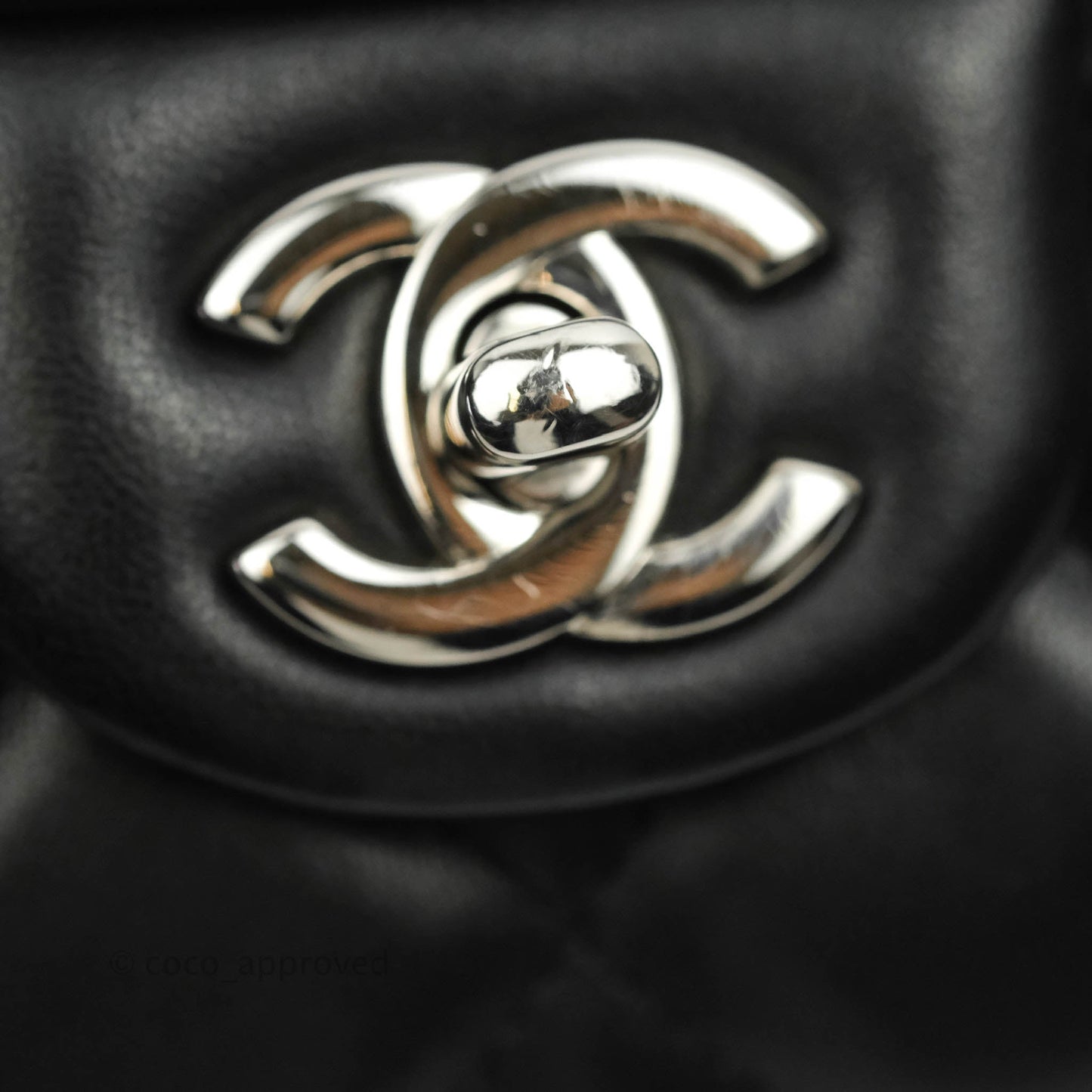 Chanel Quilted Clutch with Chain Black Lambskin Silver Hardware