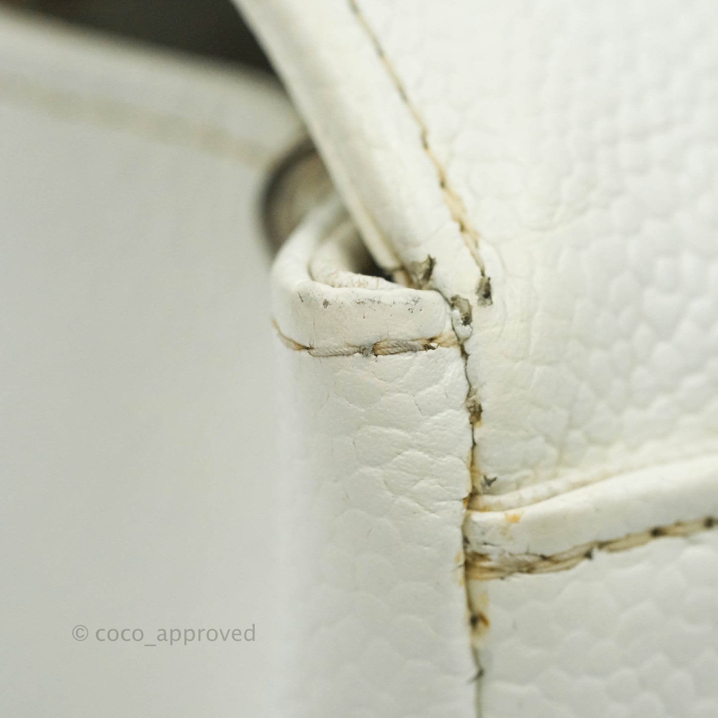 Chanel Vintage Medium Classic Quilted Diana Flap Bag White Caviar Silver Hardware