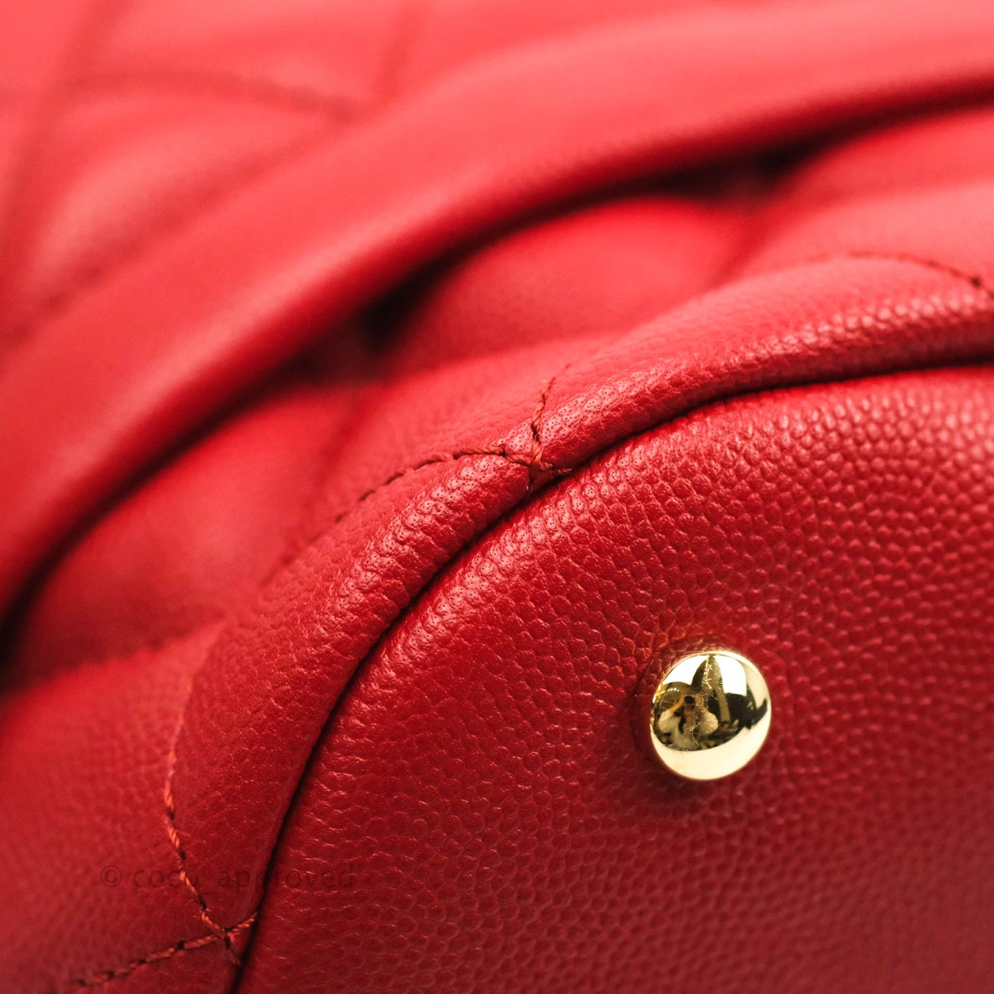 Chanel Medium Quilted Rolled Up Bucket Drawstring Bag Red Caviar Gold Hardware