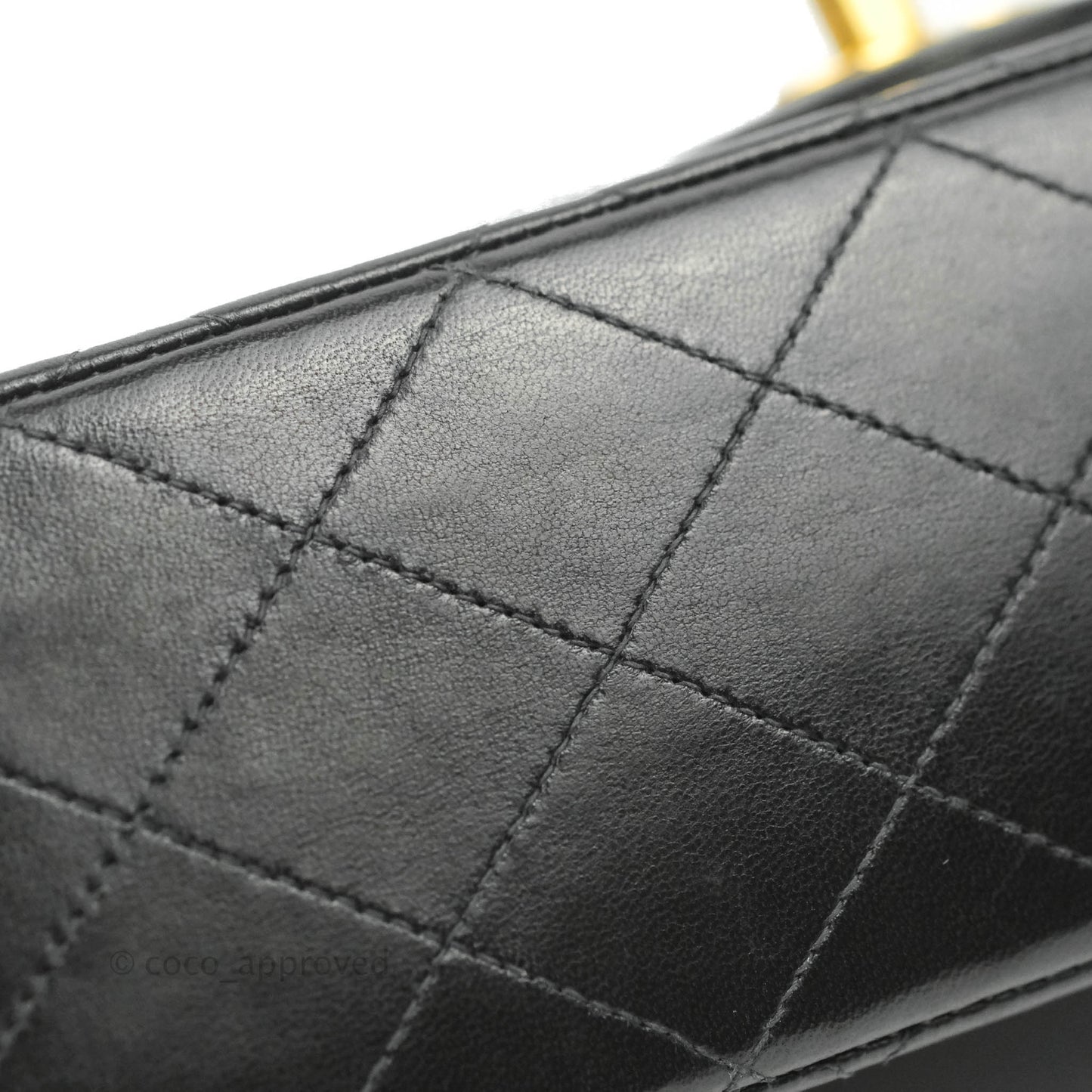 Chanel Vintage Classic M/L Medium Double Flap Black Lambskin 24K Gold Hardware