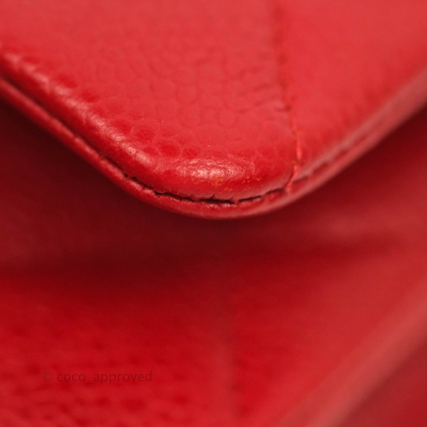 Chanel Classic M/L Medium Double Flap Red Caviar Silver Hardware