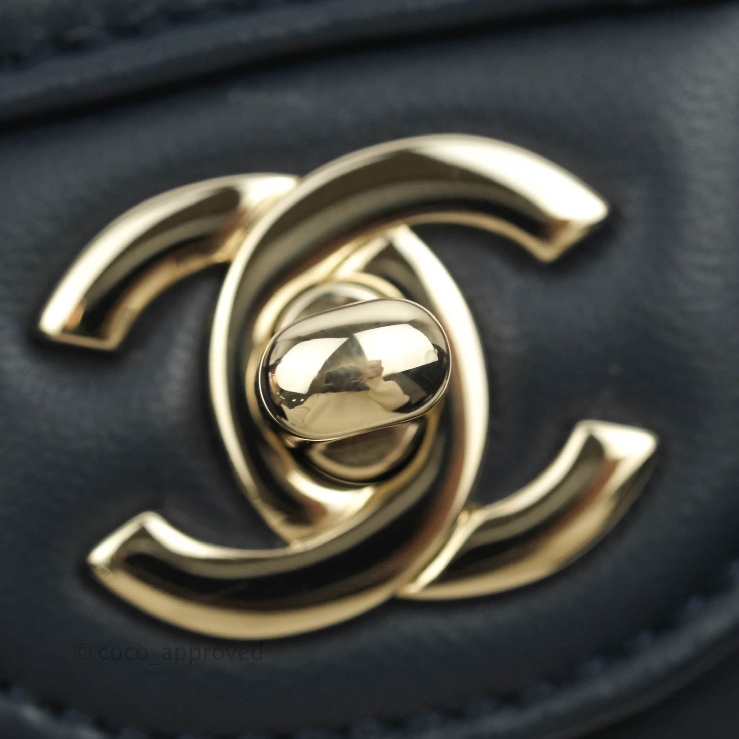 Chanel Chevron Mini Rectangular Flap Navy Lambskin Gold Hardware