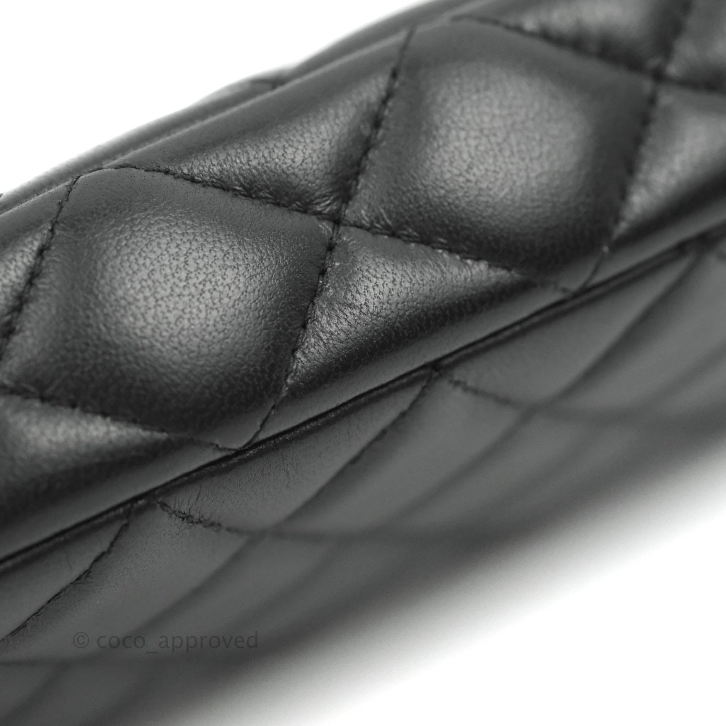 Chanel Classic Small Clutch With Chain Black Lambskin Silver Hardware