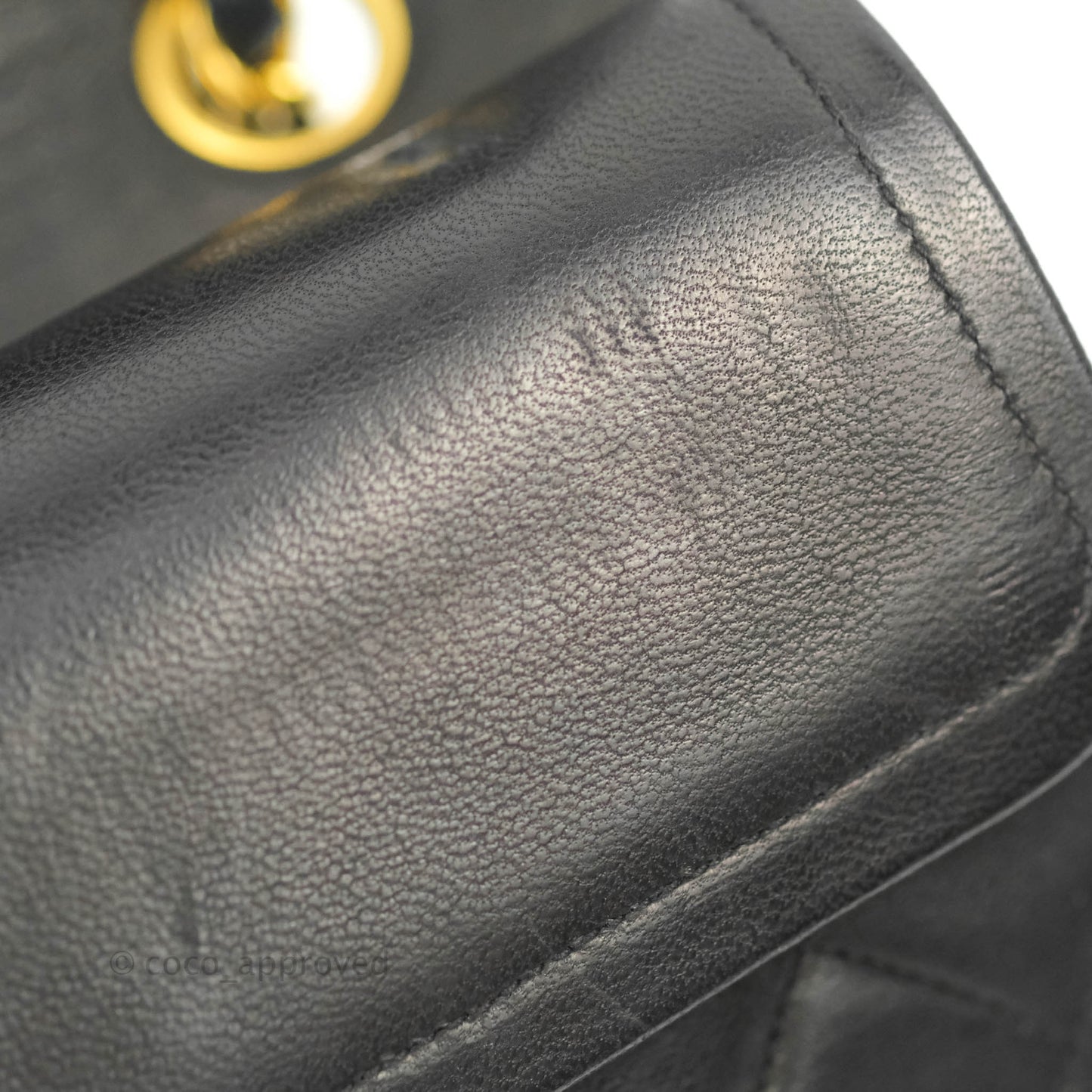 Chanel Classic Vintage Small S/M Flap Black Lambskin 24K Gold Hardware