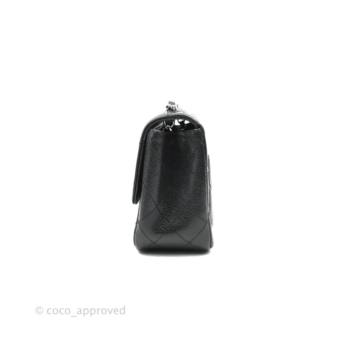 Chanel Mini Square Quilted Black Caviar Silver Hardware