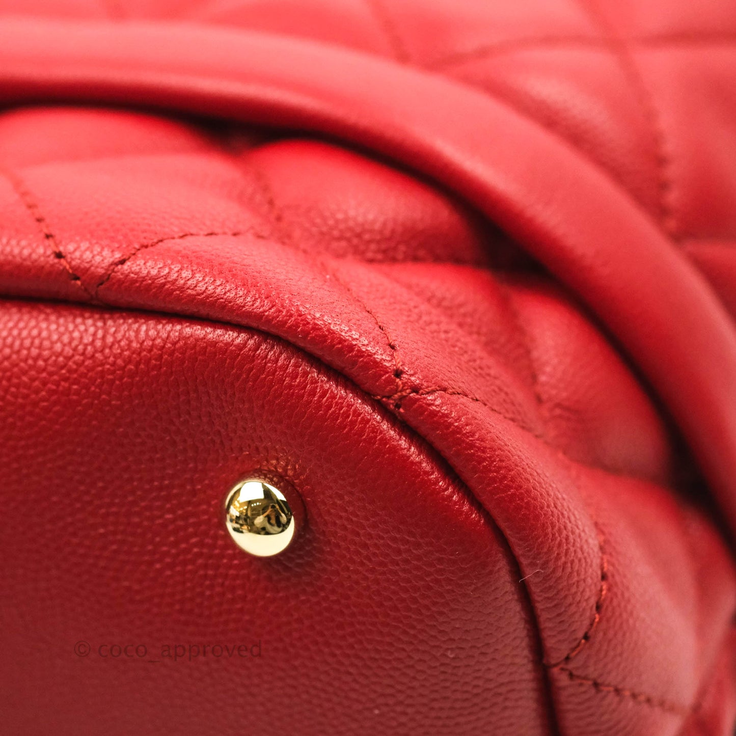 Chanel Medium Quilted Rolled Up Bucket Drawstring Bag Red Caviar Gold Hardware