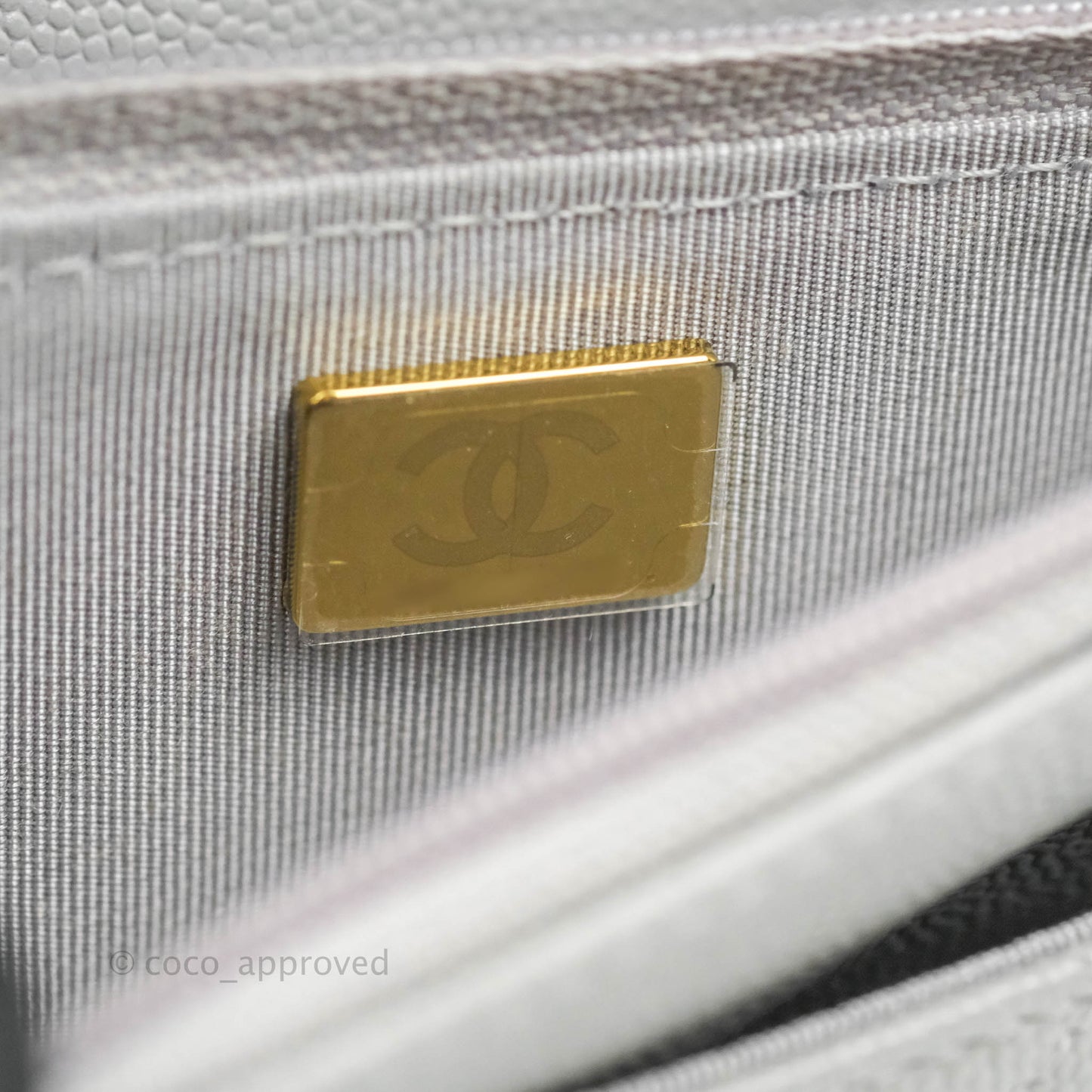 Chanel Quilted Wallet On Chain WOC Grey Caviar Gold Hardware 21A