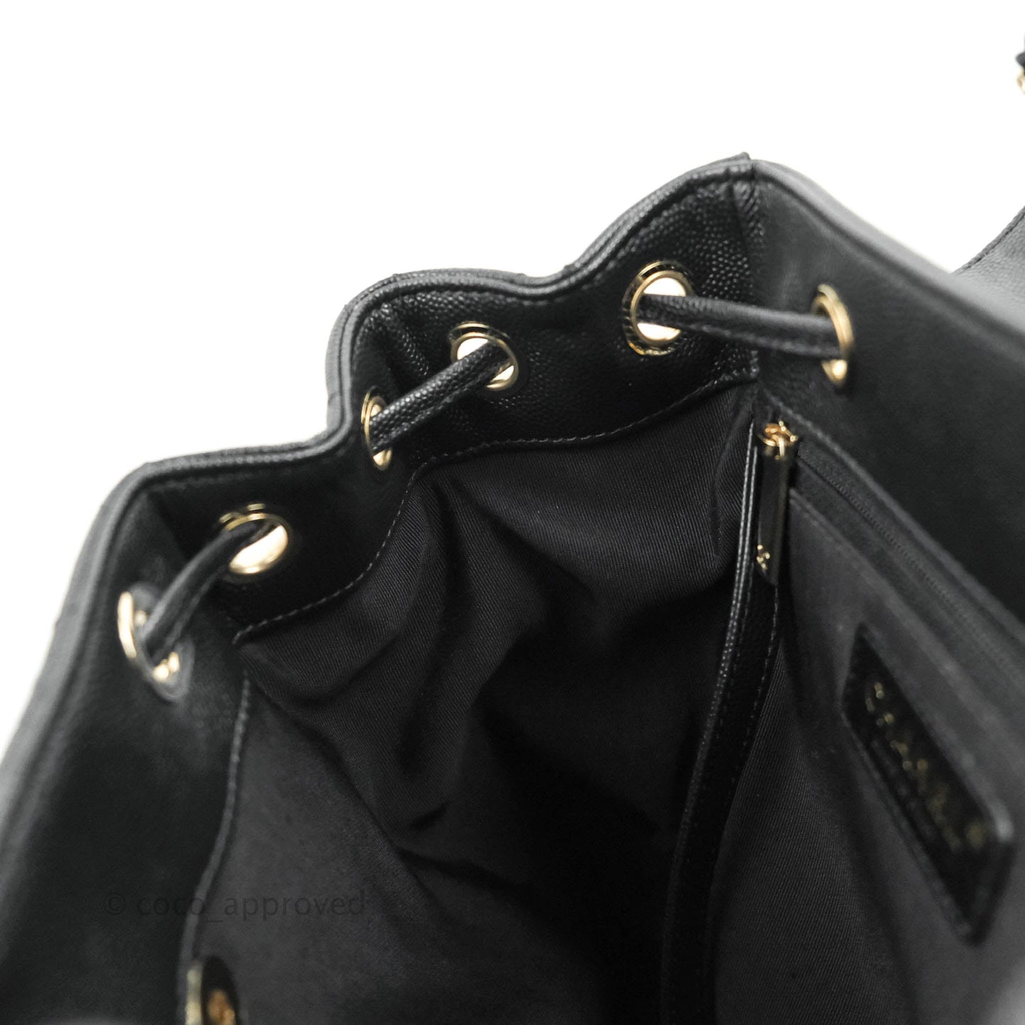 Chanel Quilted Black Caviar Duma Backpack Bag Gold Hardware 20C