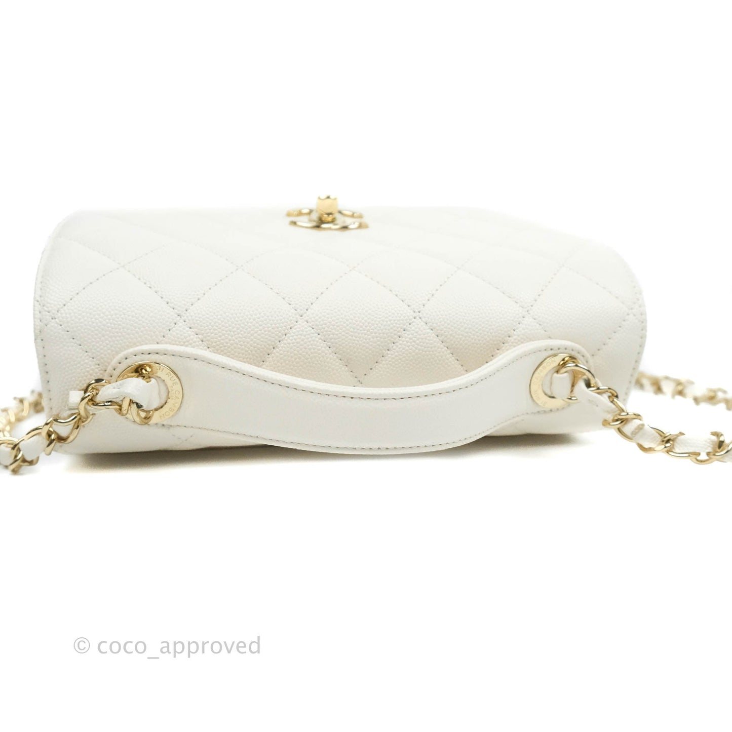 Chanel Quilted Medium Business Affinity Flap White Caviar Gold Hardware