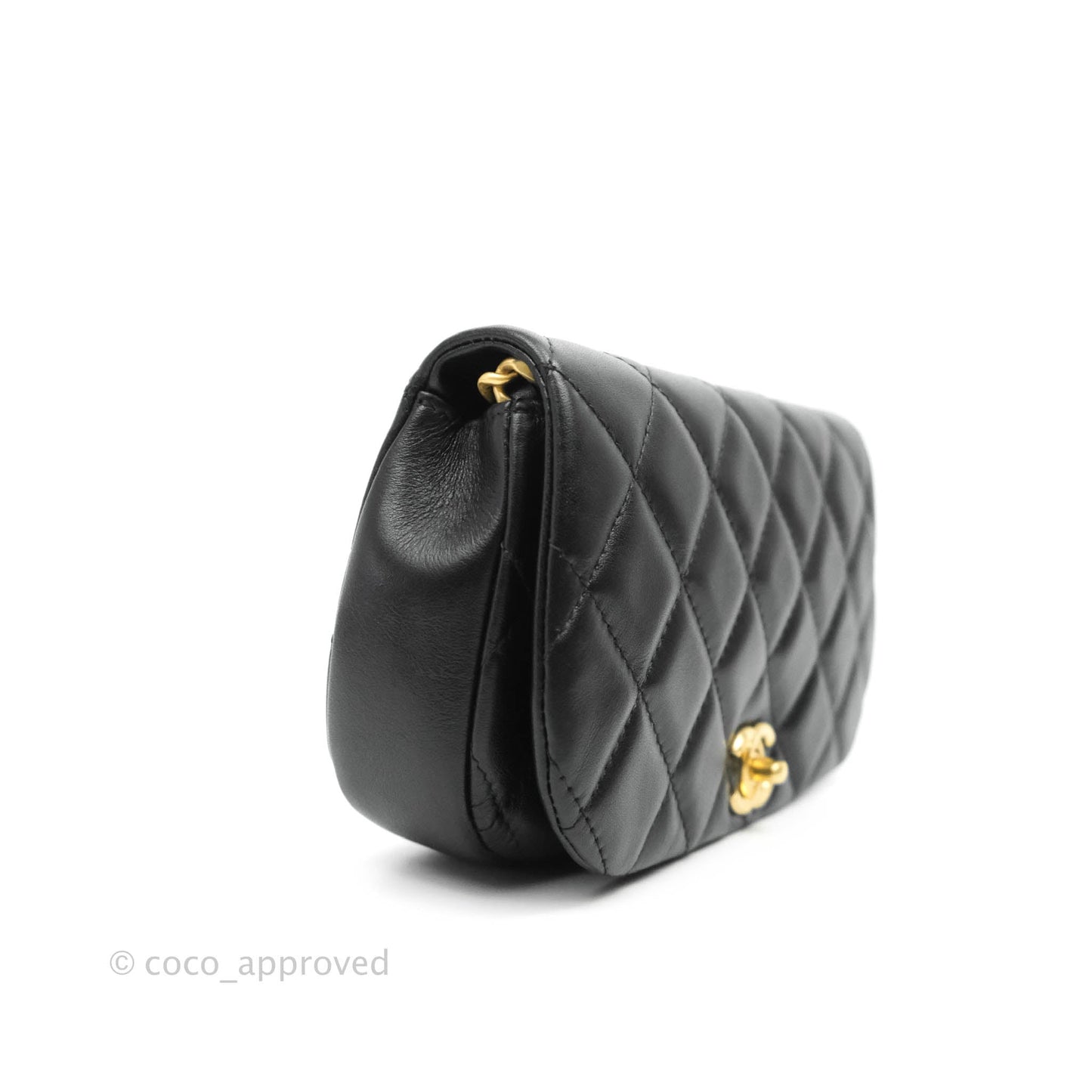 Chanel Clutch with Chain Black Calfskin Aged Gold Hardware