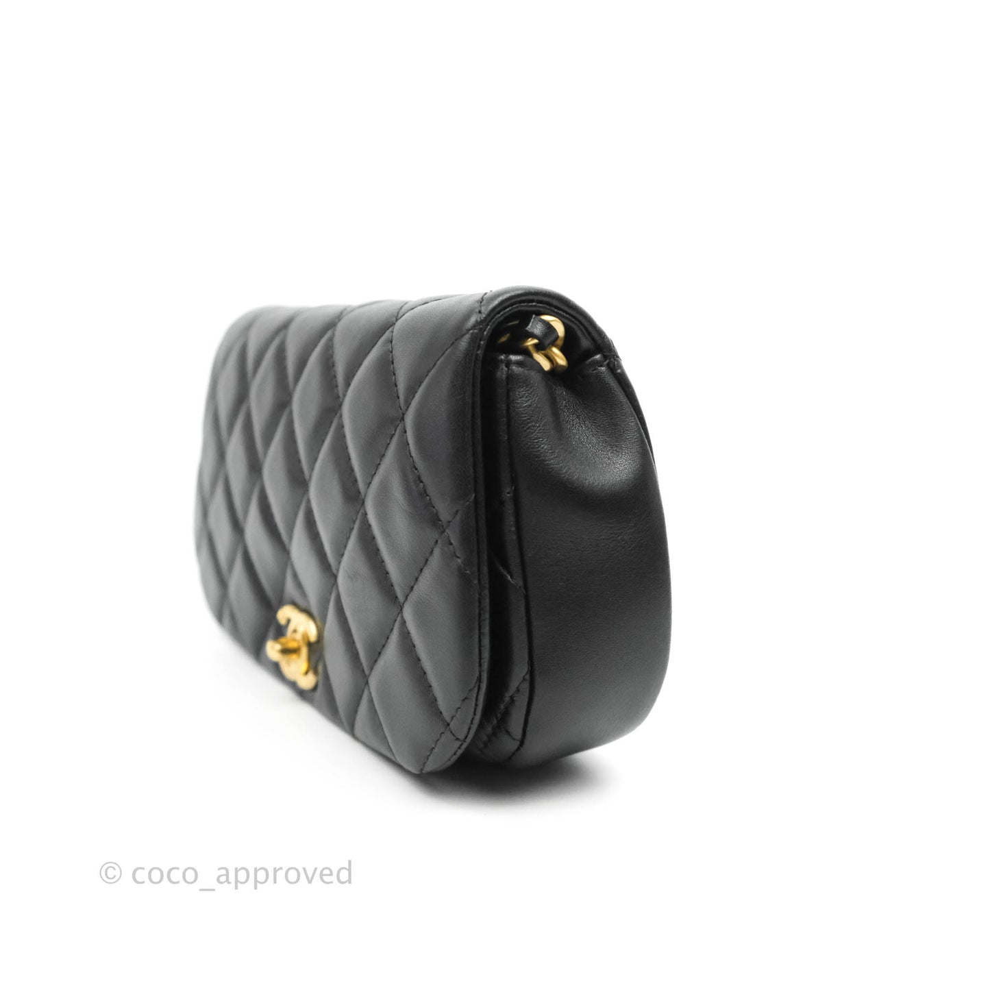 Chanel Clutch with Chain Black Calfskin Aged Gold Hardware