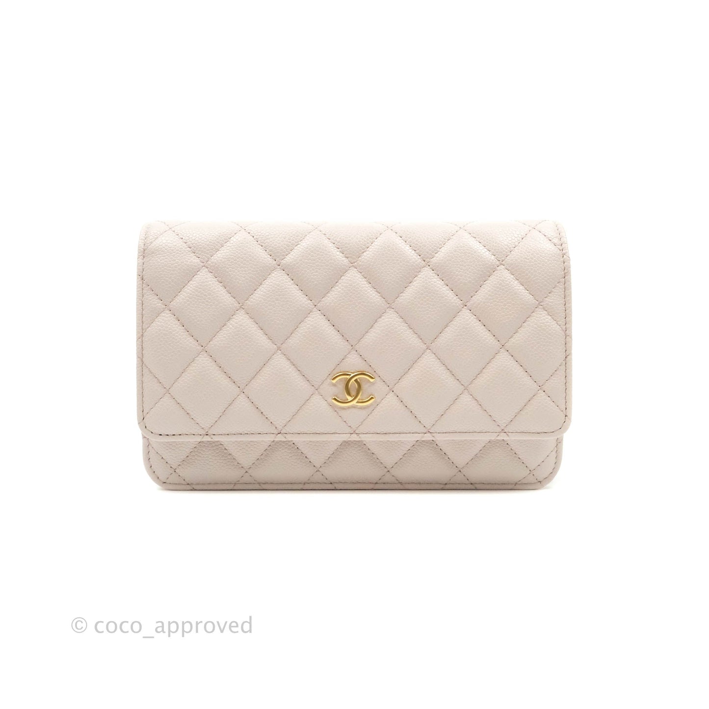 Chanel Quilted WOC Lilac Caviar CC Coco Chain Gold Hardware
