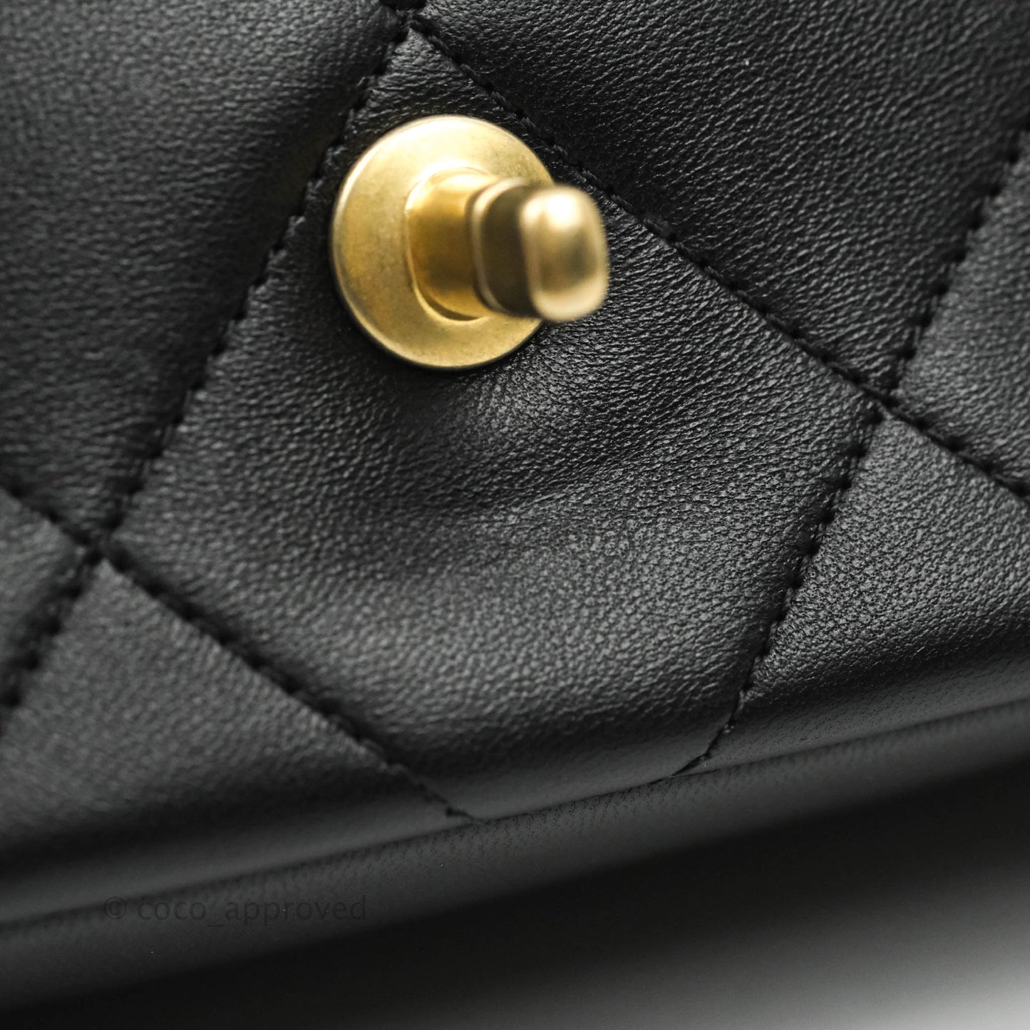 Chanel A Real Catch Quilted Flap Bag Black Aged Gold Hardware