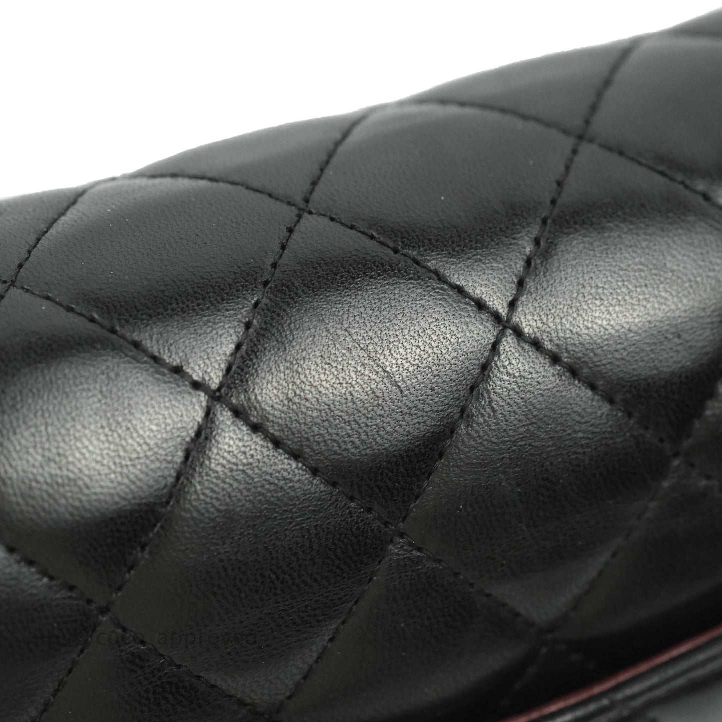 Chanel Classic M/L Medium Double Flap Black Lambskin Silver Hardware