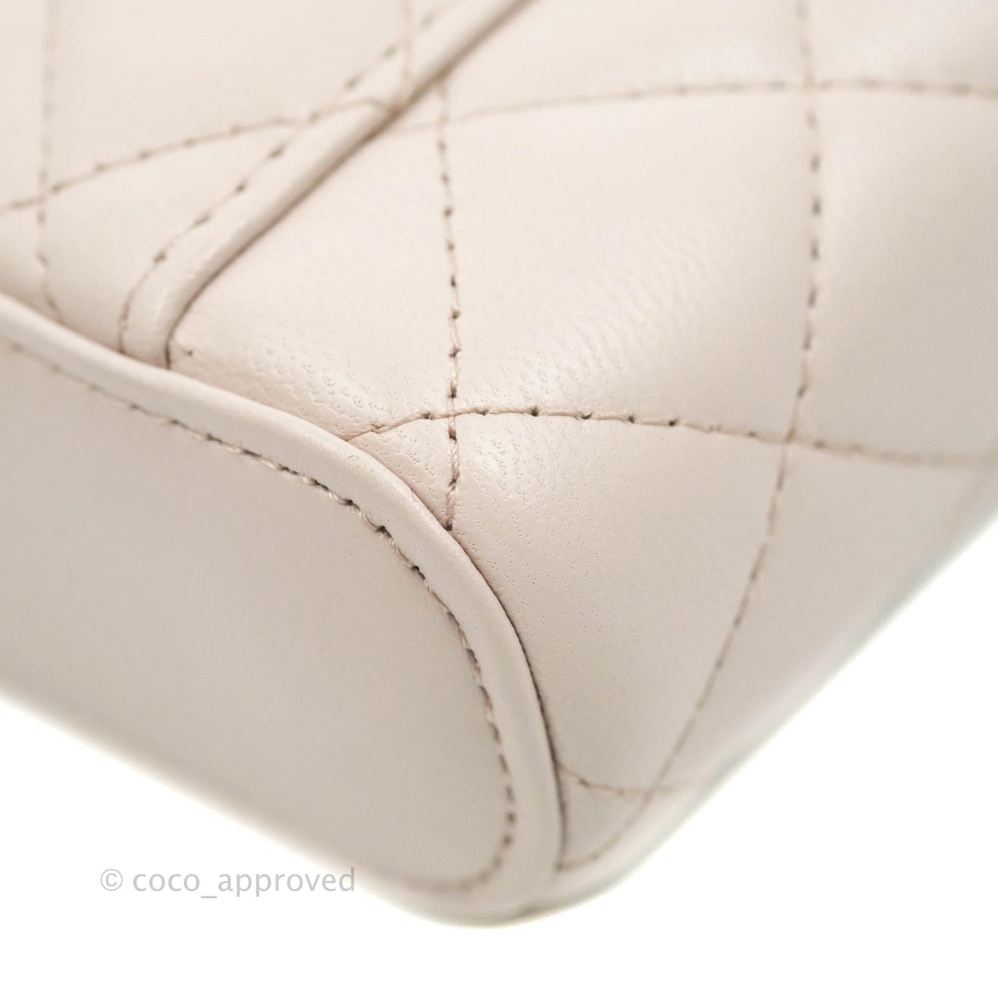 Chanel Quilted Trendy Vanity Phone Holder With Chain Pale Pink Lambskin Gold Hardware