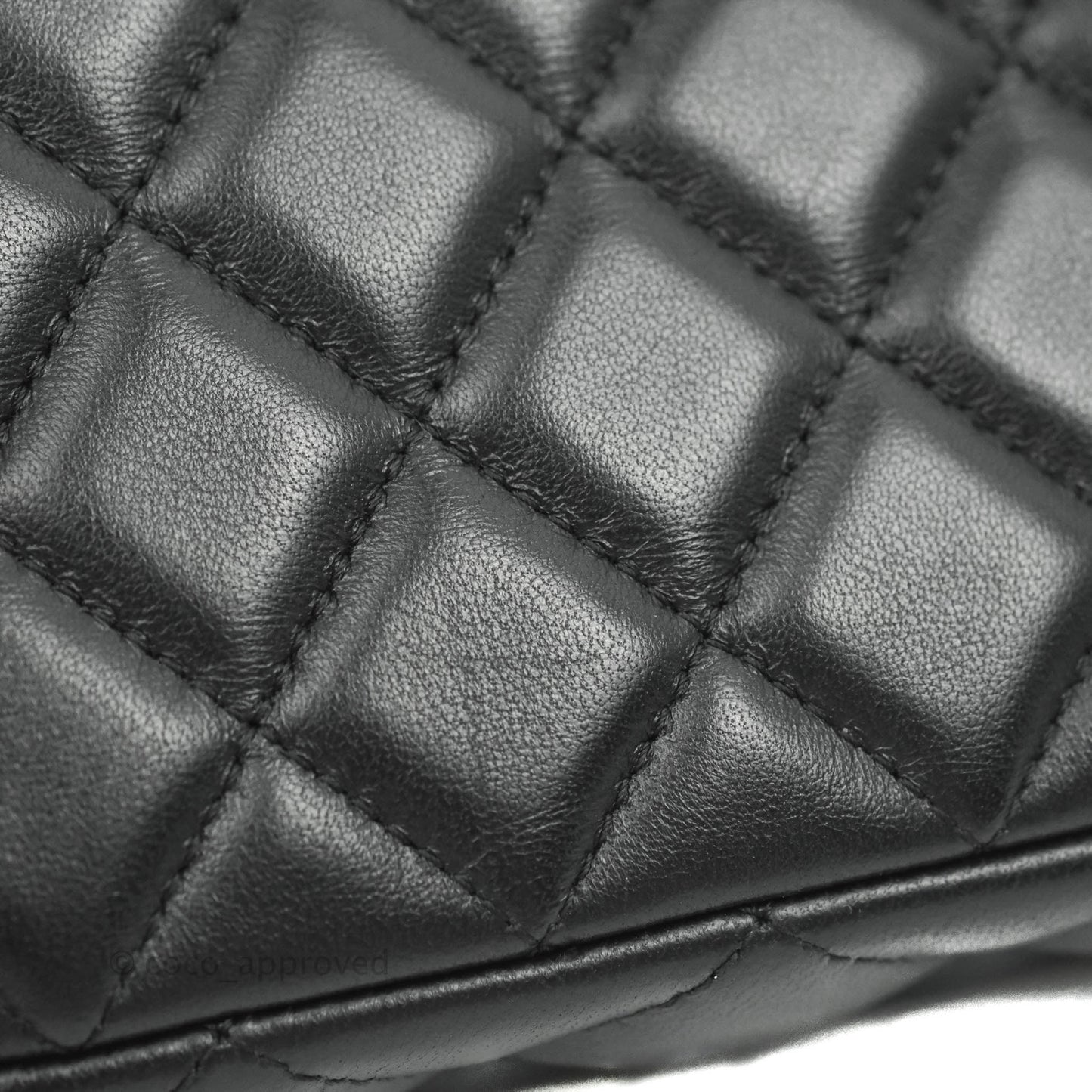 Chanel Classic Small Clutch With Chain Black Lambskin Silver Hardware