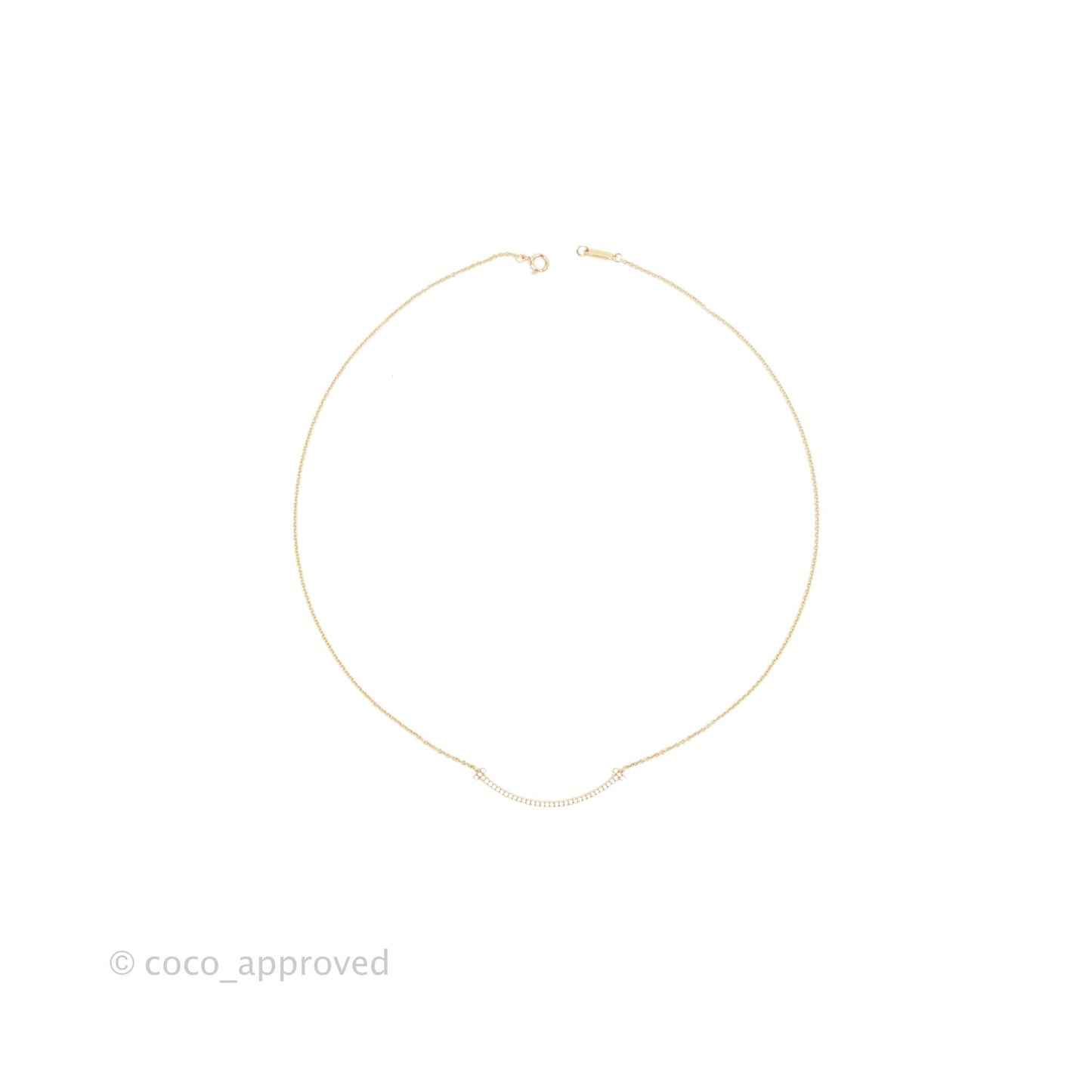 Tiffany & Co. 18K Rose Gold Diamond T Smile Small Pendant