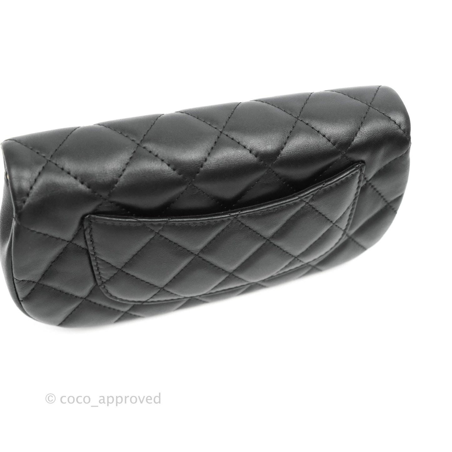 Chanel Clutch with Chain Black Calfskin Aged Gold Hardware