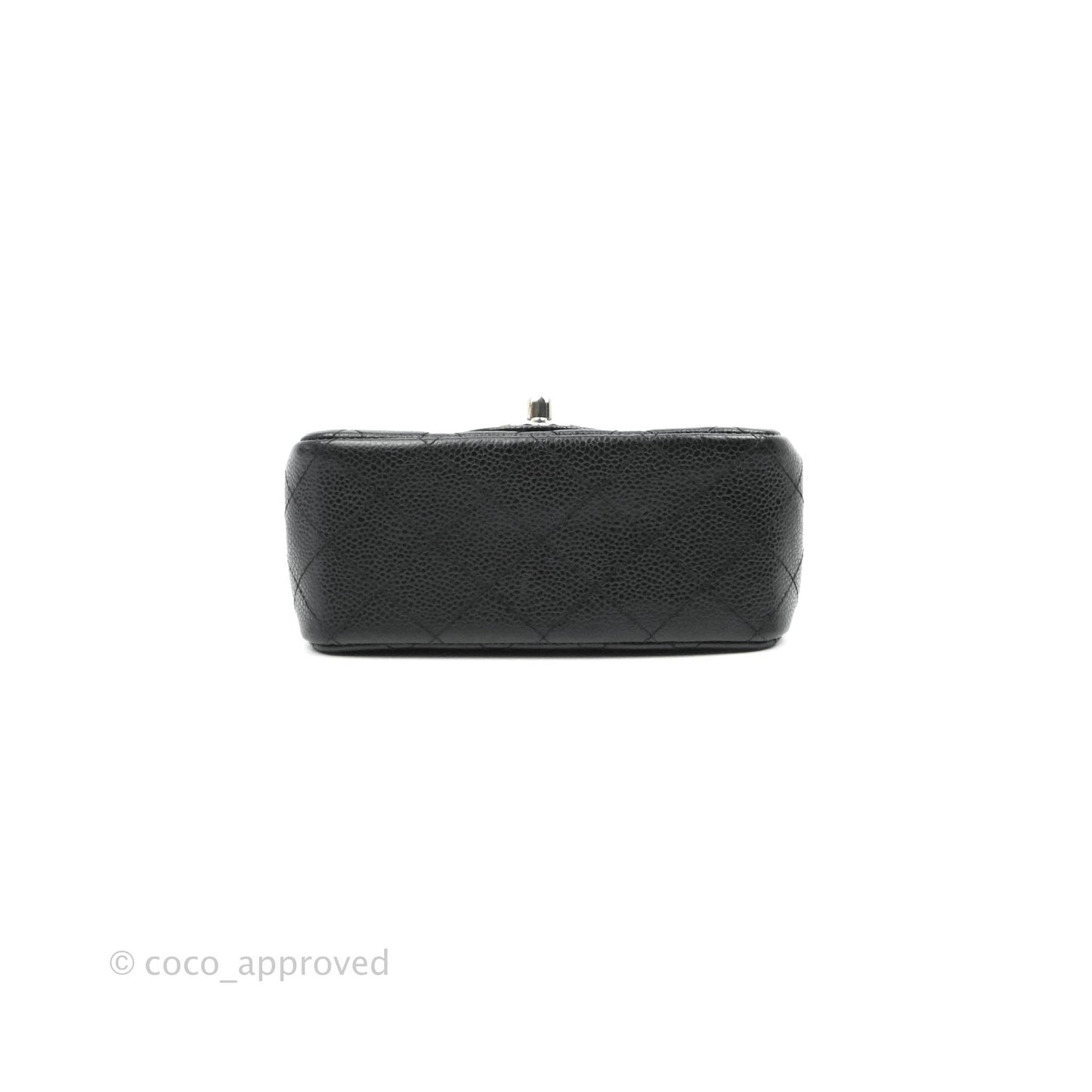 Chanel Mini Square Quilted Black Caviar Silver Hardware