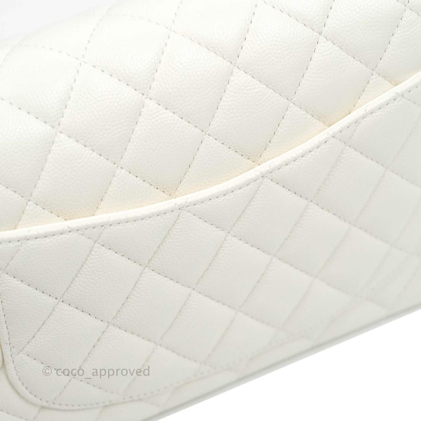 Chanel Classic Quilted Small S/M Flap White Caviar Gold Hardware