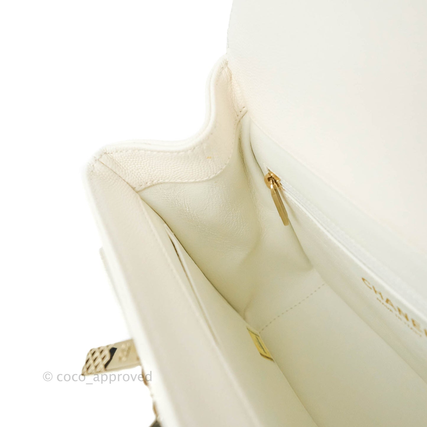 Chanel Quilted Medium Business Affinity Flap White Caviar Gold Hardware