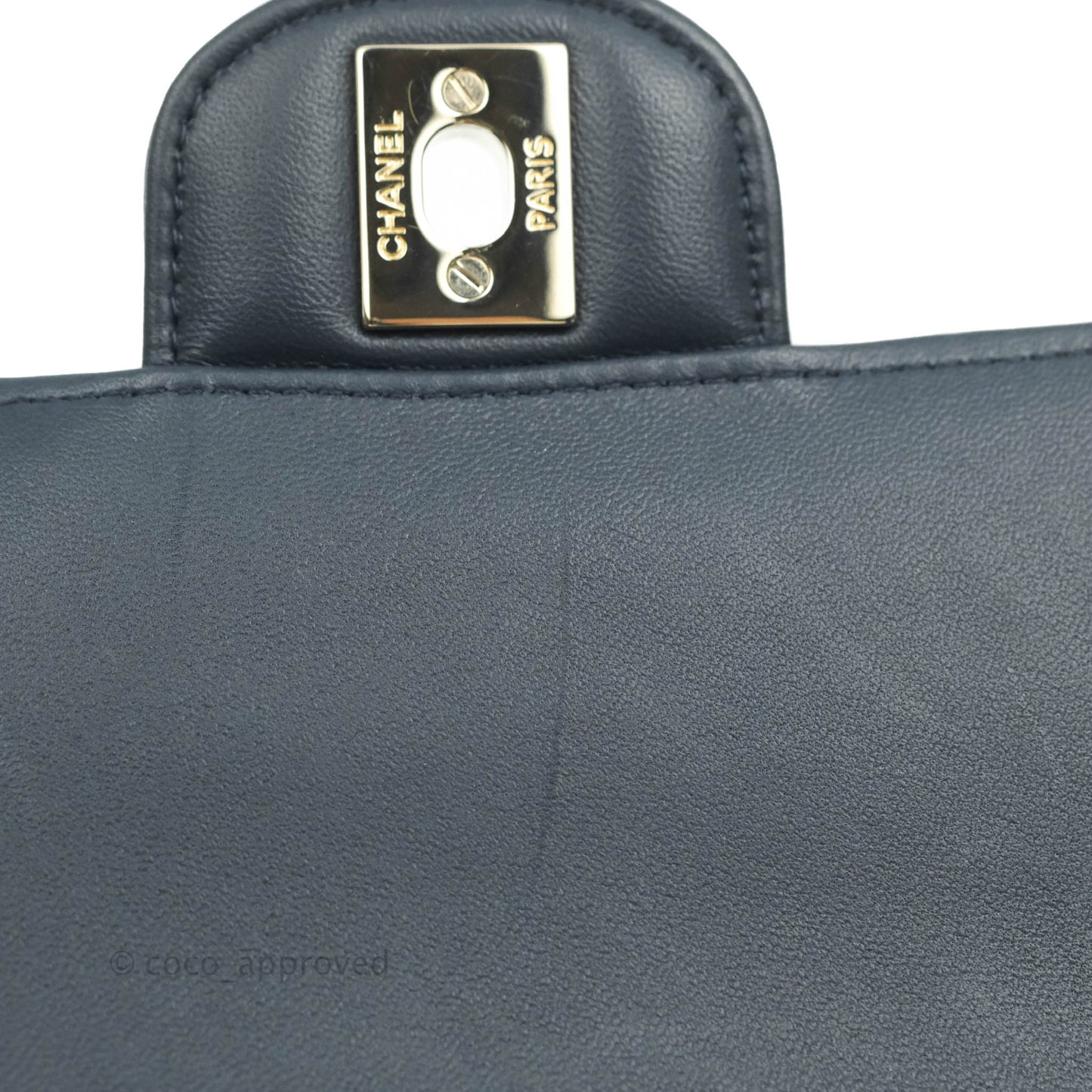 Chanel Chevron Mini Rectangular Flap Navy Lambskin Gold Hardware
