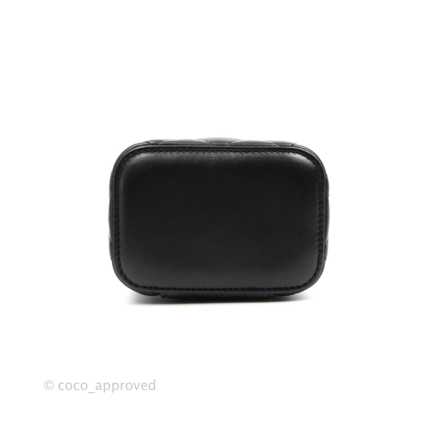 Chanel Classic Mini Pearl Crush Vanity With Chain Black Lambskin Aged Gold Hardware
