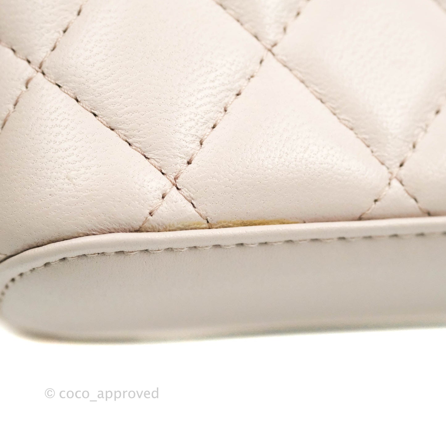 Chanel Quilted Trendy Vanity Phone Holder With Chain Pale Pink Lambskin Gold Hardware