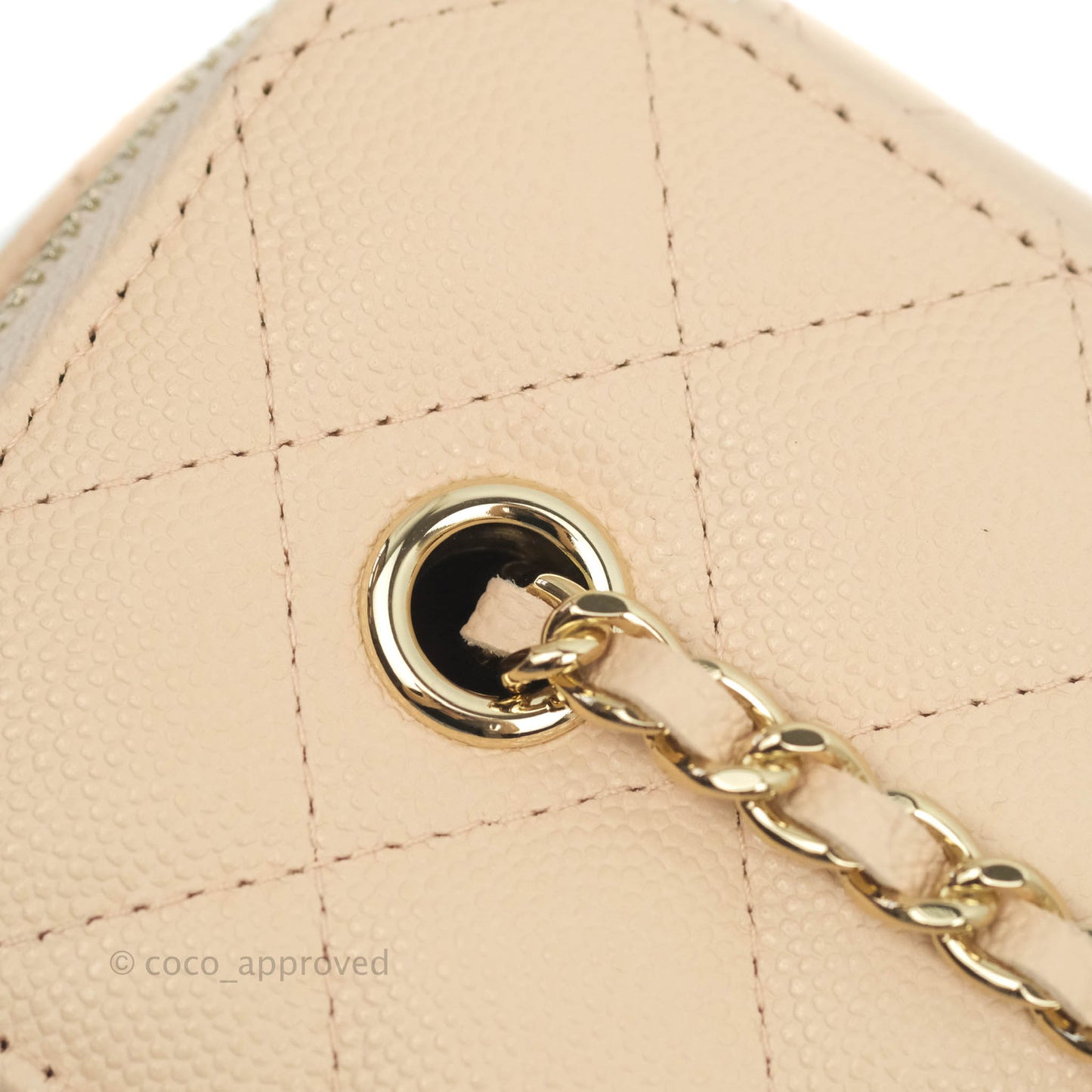 Chanel Classic Vanity Rectangular Light Beige Caviar Gold Hardware 22C