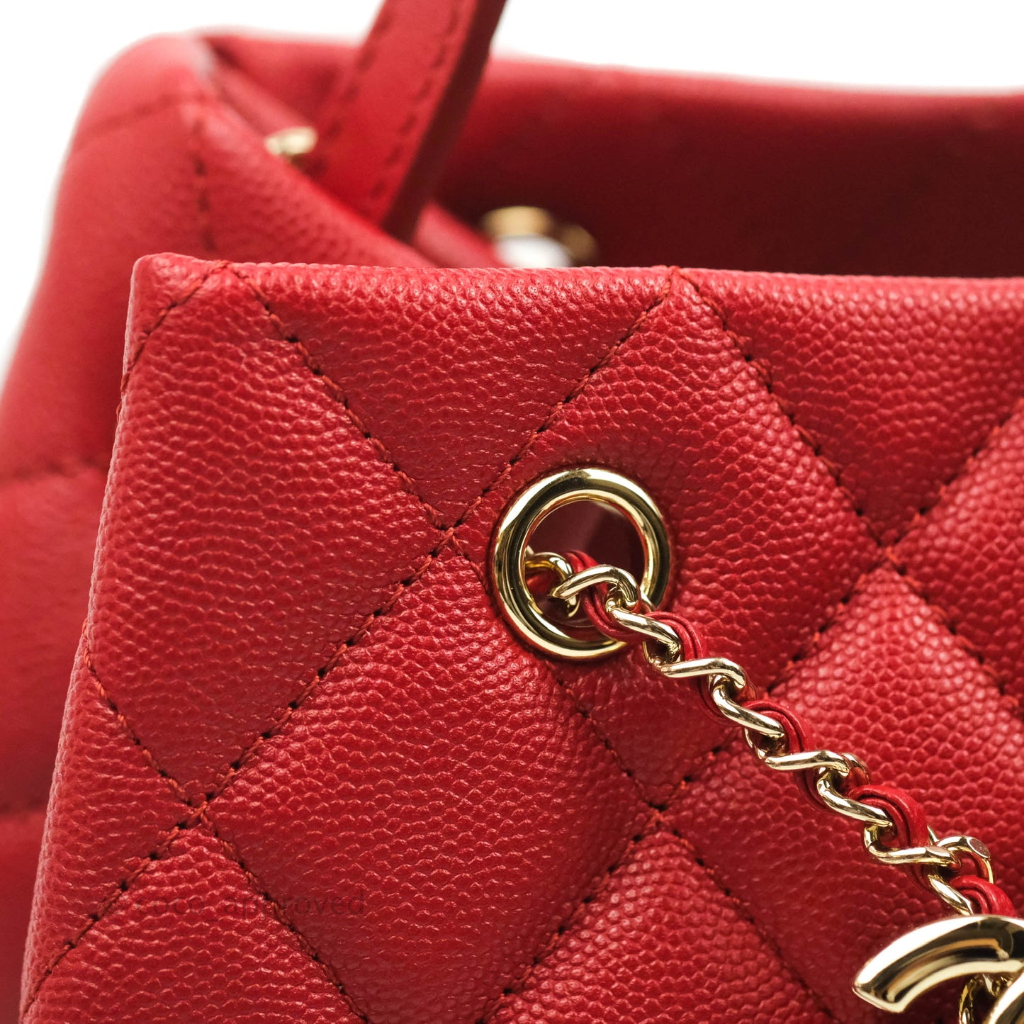 Chanel Medium Quilted Rolled Up Bucket Drawstring Bag Red Caviar Gold Hardware