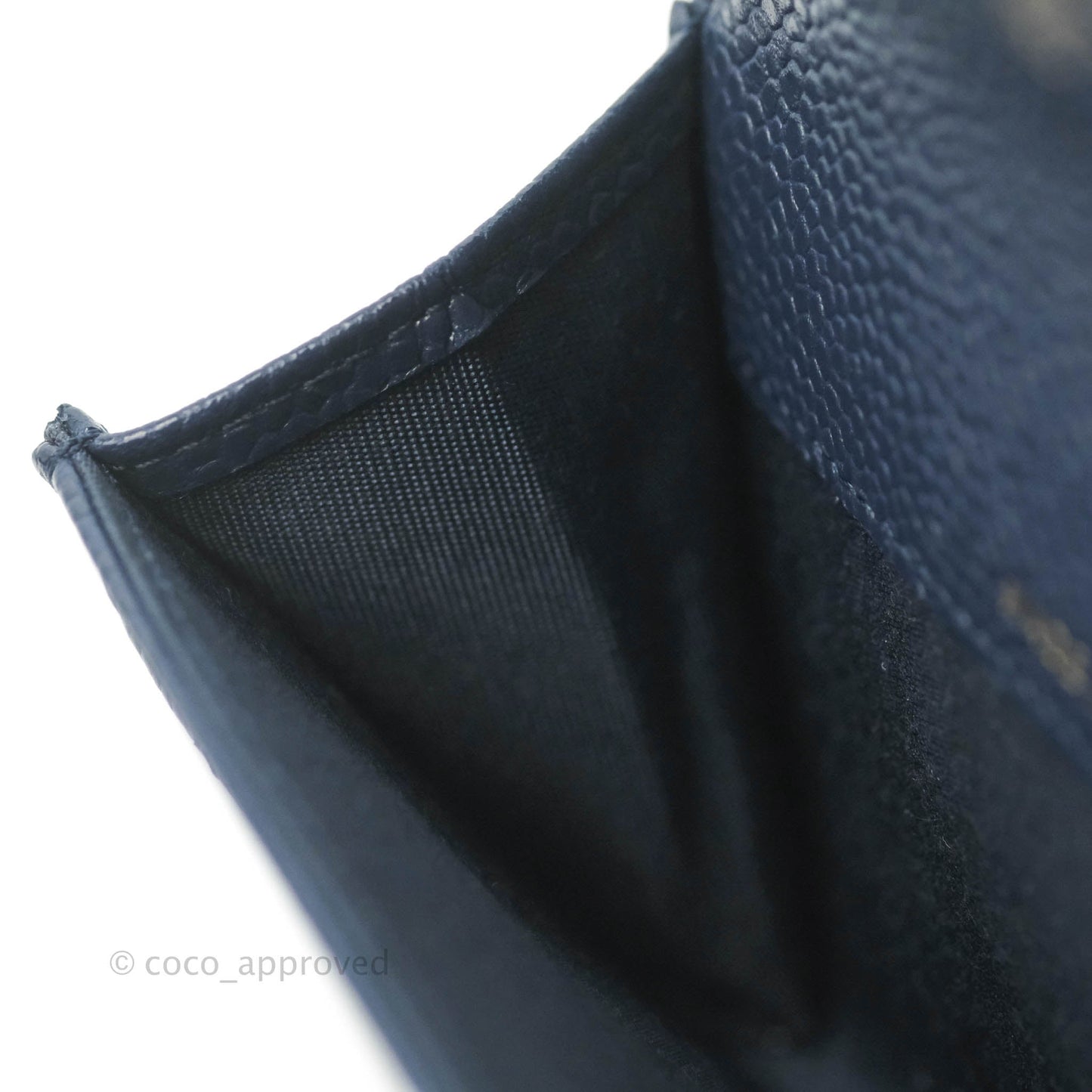 Chanel Quilted Boy Flap Card Holder Navy Caviar Gold Hardware