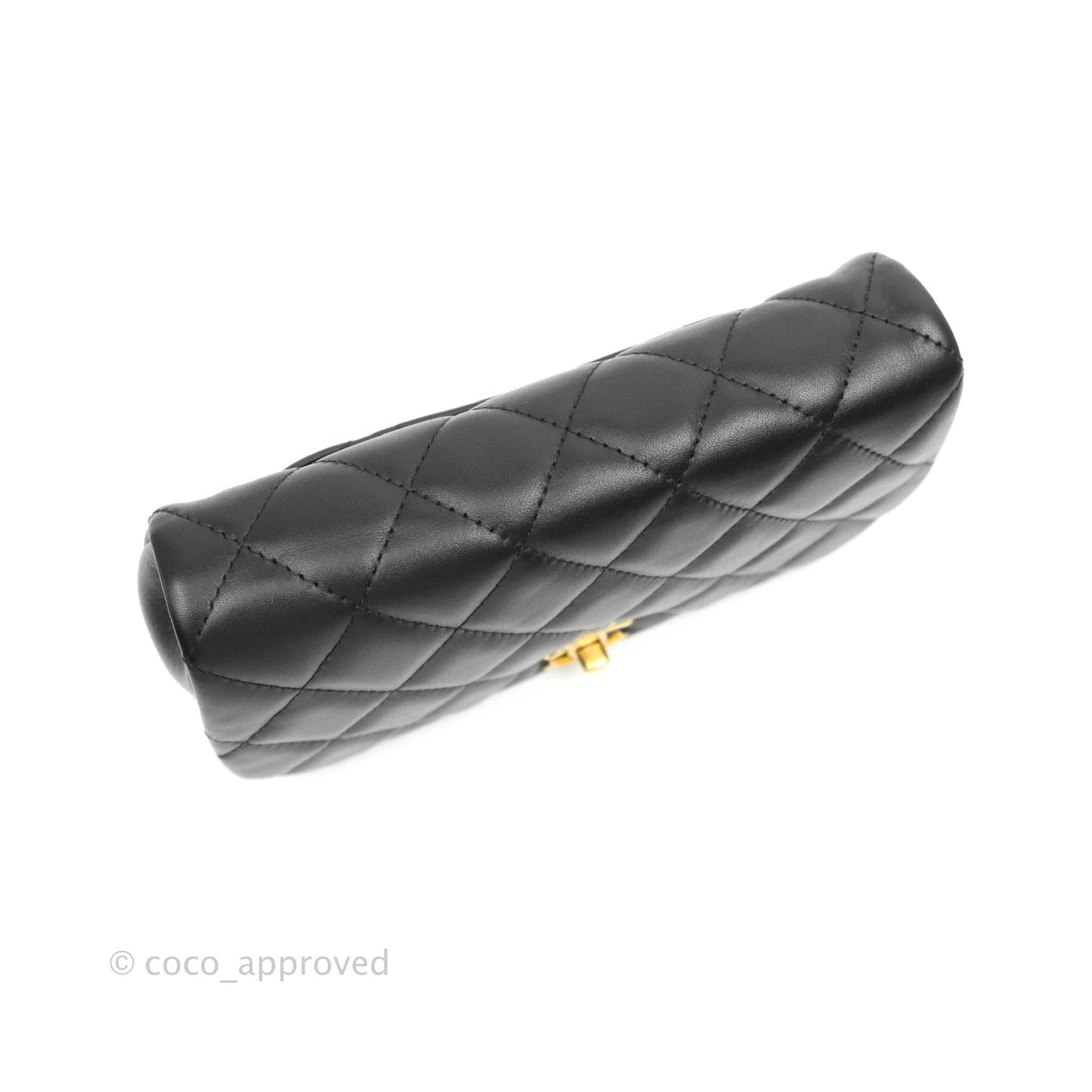Chanel Clutch with Chain Black Calfskin Aged Gold Hardware