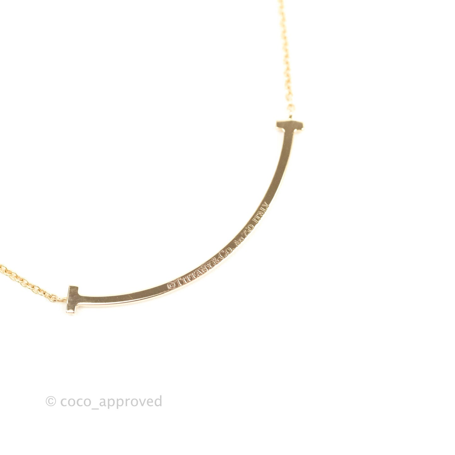 Tiffany & Co. 18K Rose Gold Diamond T Smile Small Pendant