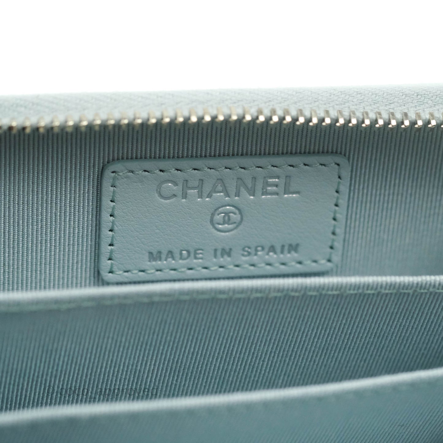Chanel Classic Quilted Zipped Coin Purse Pale Mint Caviar Silver Hardware 21K