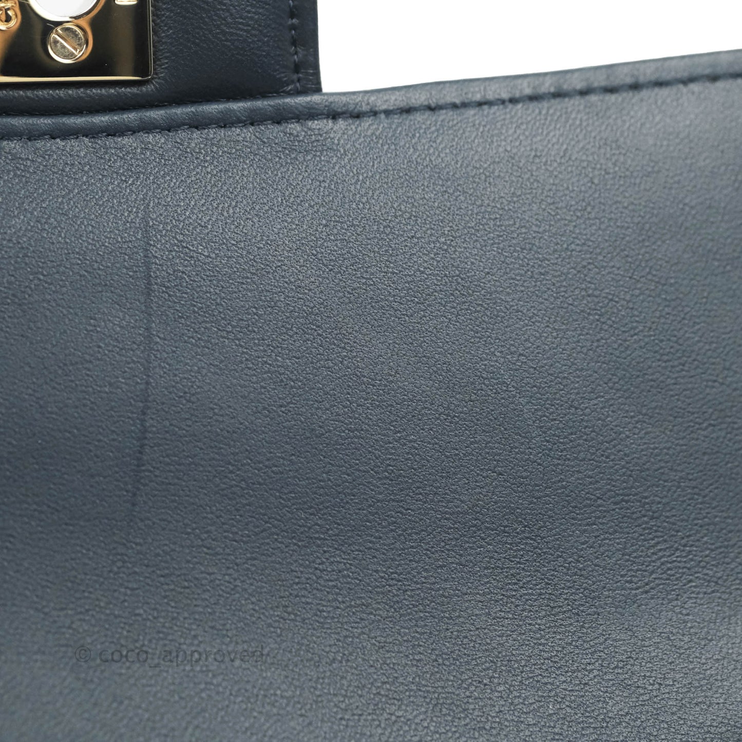 Chanel Chevron Mini Rectangular Flap Navy Lambskin Gold Hardware