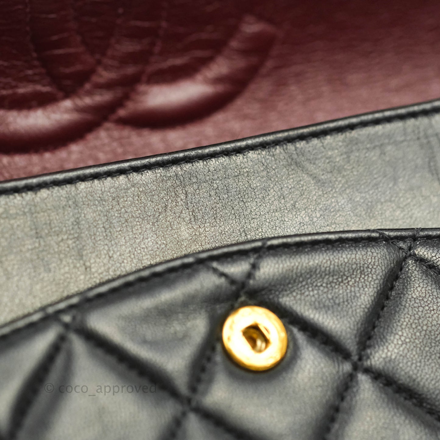 Chanel Vintage Classic M/L Medium Double Flap Black Lambskin 24K Gold Hardware