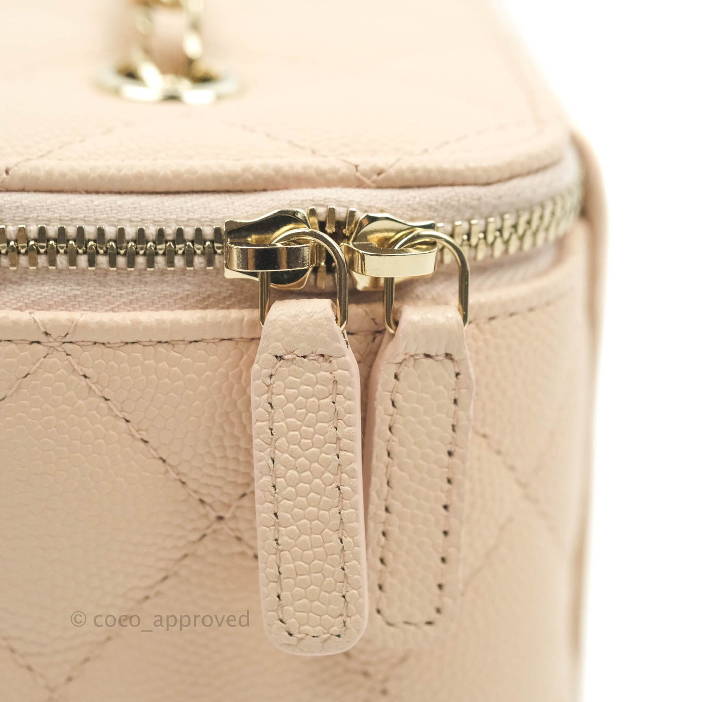 Chanel Classic Vanity Rectangular Light Beige Caviar Gold Hardware 22C