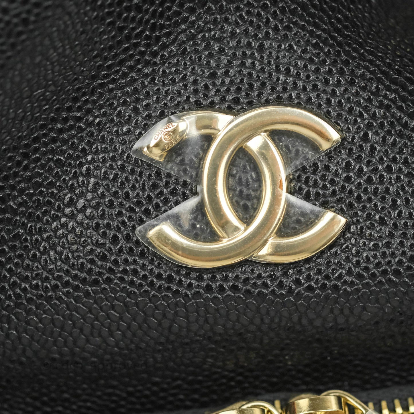 Chanel Business Affinity Drawstring Bucket Bag Black Caviar Gold Hardware 21P