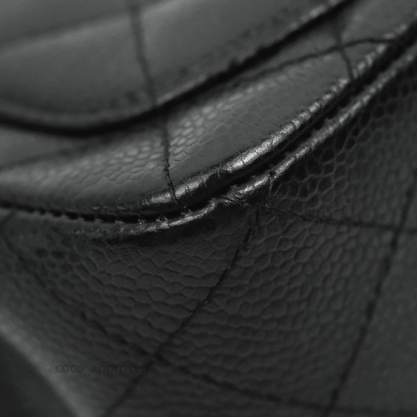 Chanel Mini Square Quilted Black Caviar Silver Hardware