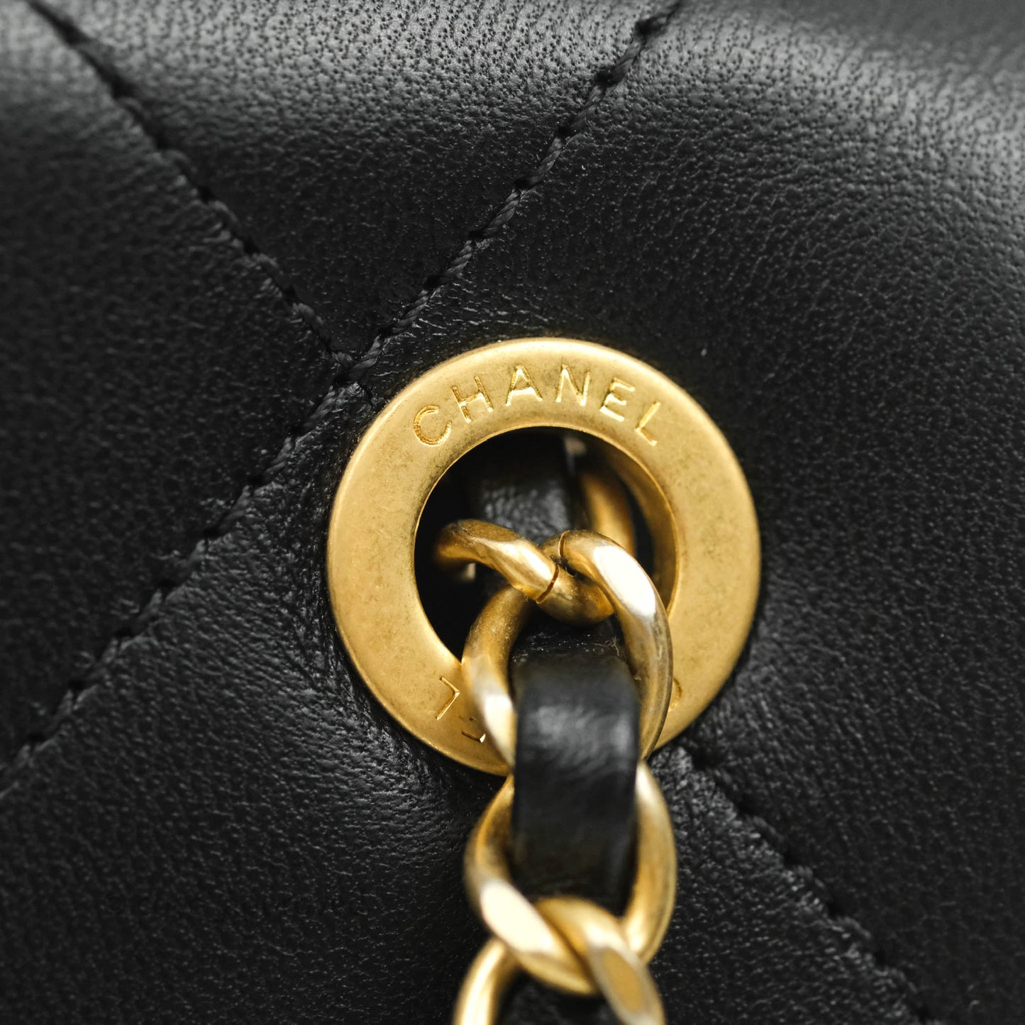 Chanel A Real Catch Quilted Flap Bag Black Aged Gold Hardware